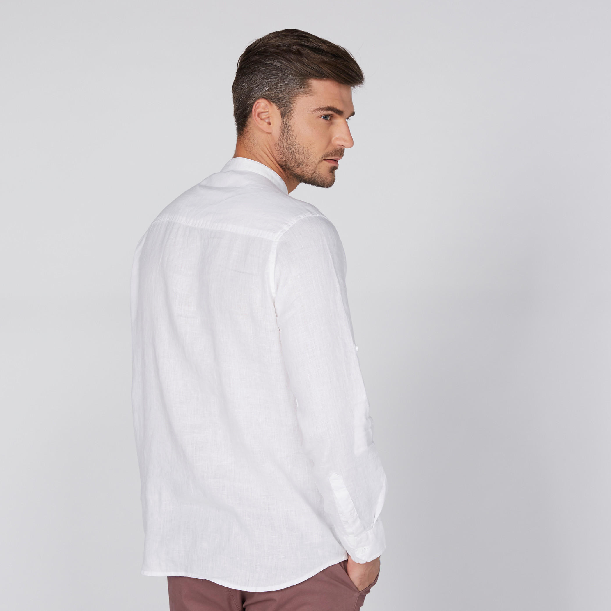 قميص بياقة ماندارين وأكمام طويلة-men-clothing-shirts-image-4