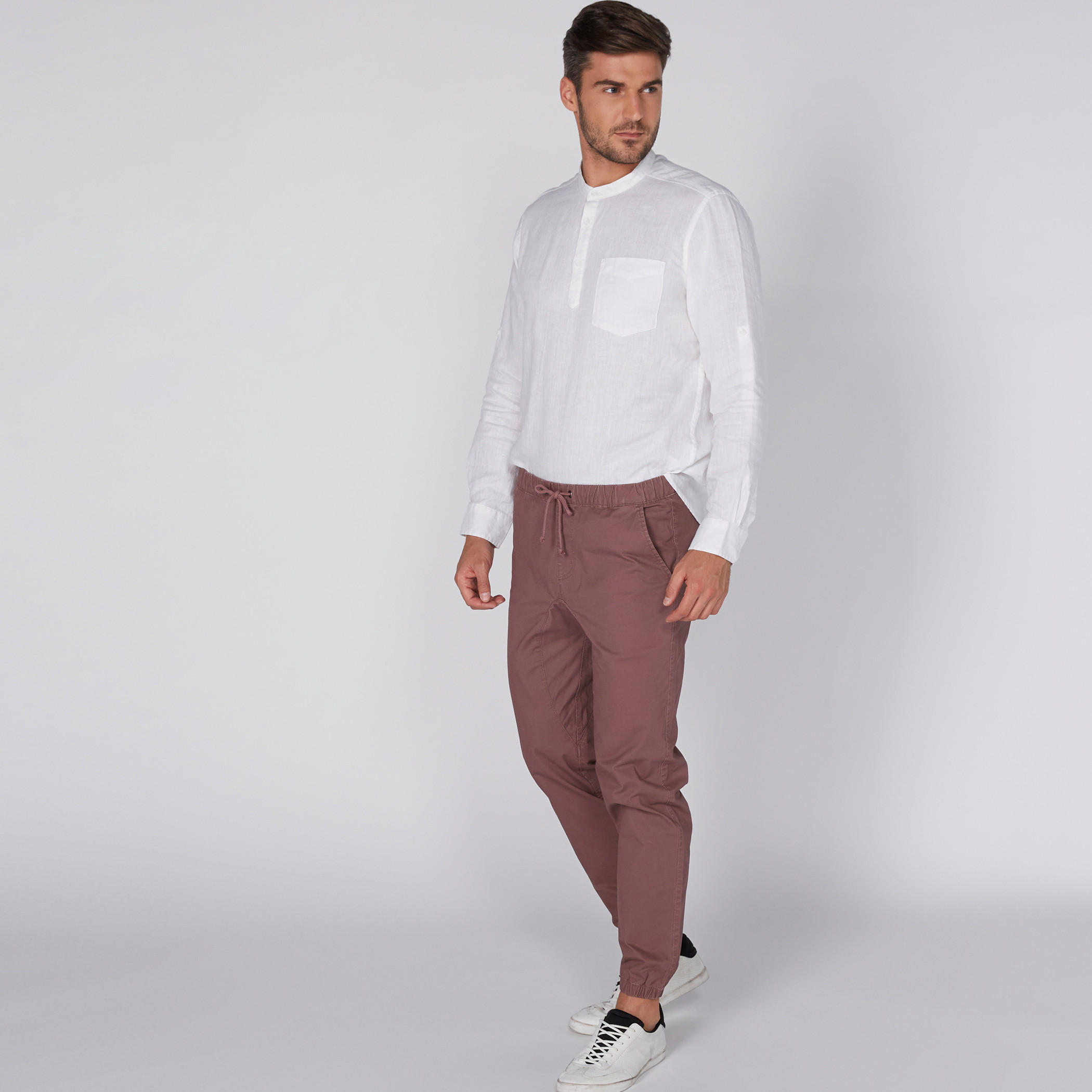 قميص بياقة ماندارين وأكمام طويلة-men-clothing-shirts-image-5