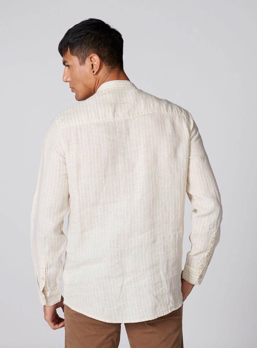 تيشيرت مقلّم بأكمام طويلة وأزرار-men-clothing-shirts-image-2