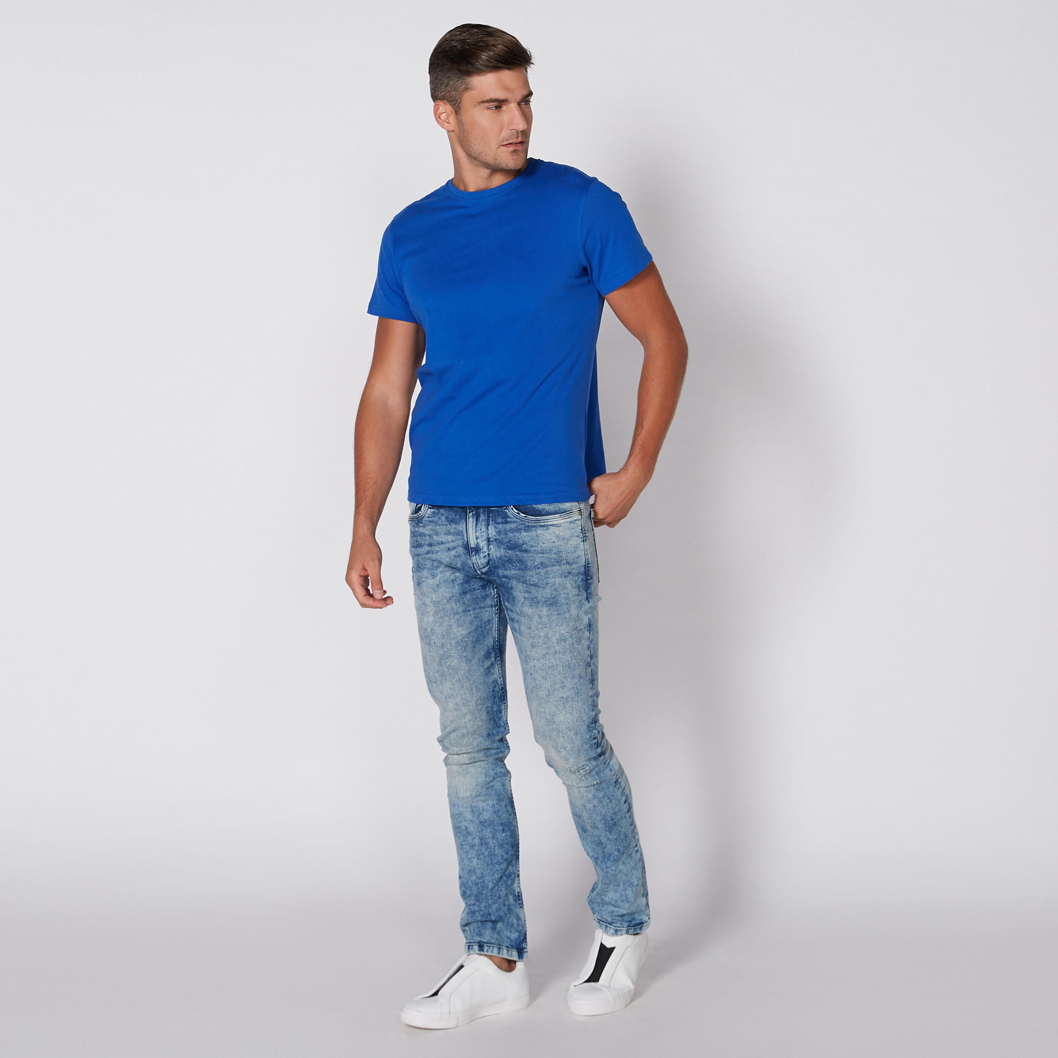 Round Neck T-Shirt with Short Sleeves-men-clothing-tshirtsandpolos-tshirts-image-1