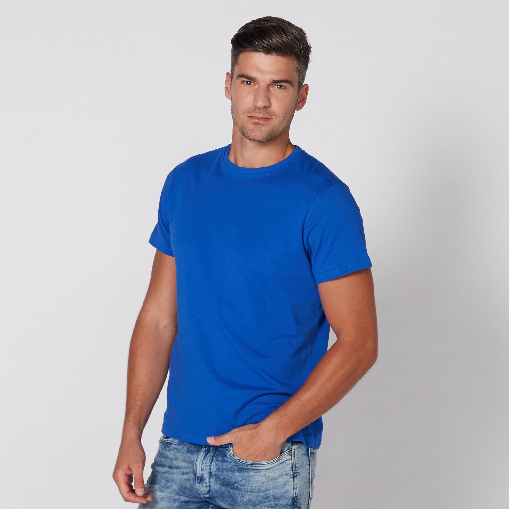 Round Neck T-Shirt with Short Sleeves-men-clothing-tshirtsandpolos-tshirts-image-2