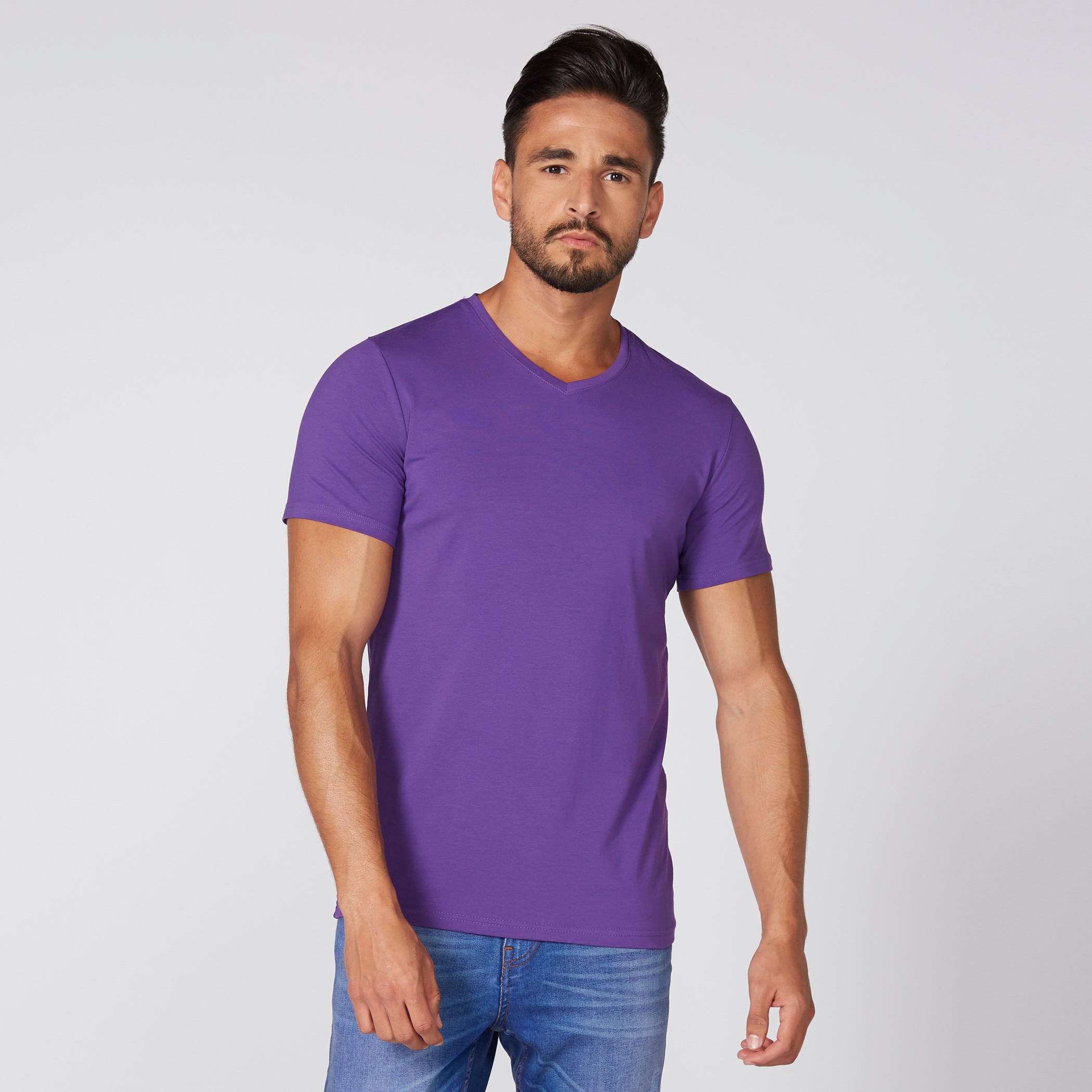 V-Neck T-Shirt with Short Sleeves-men-clothing-tshirtsandpolos-tshirts-image-1