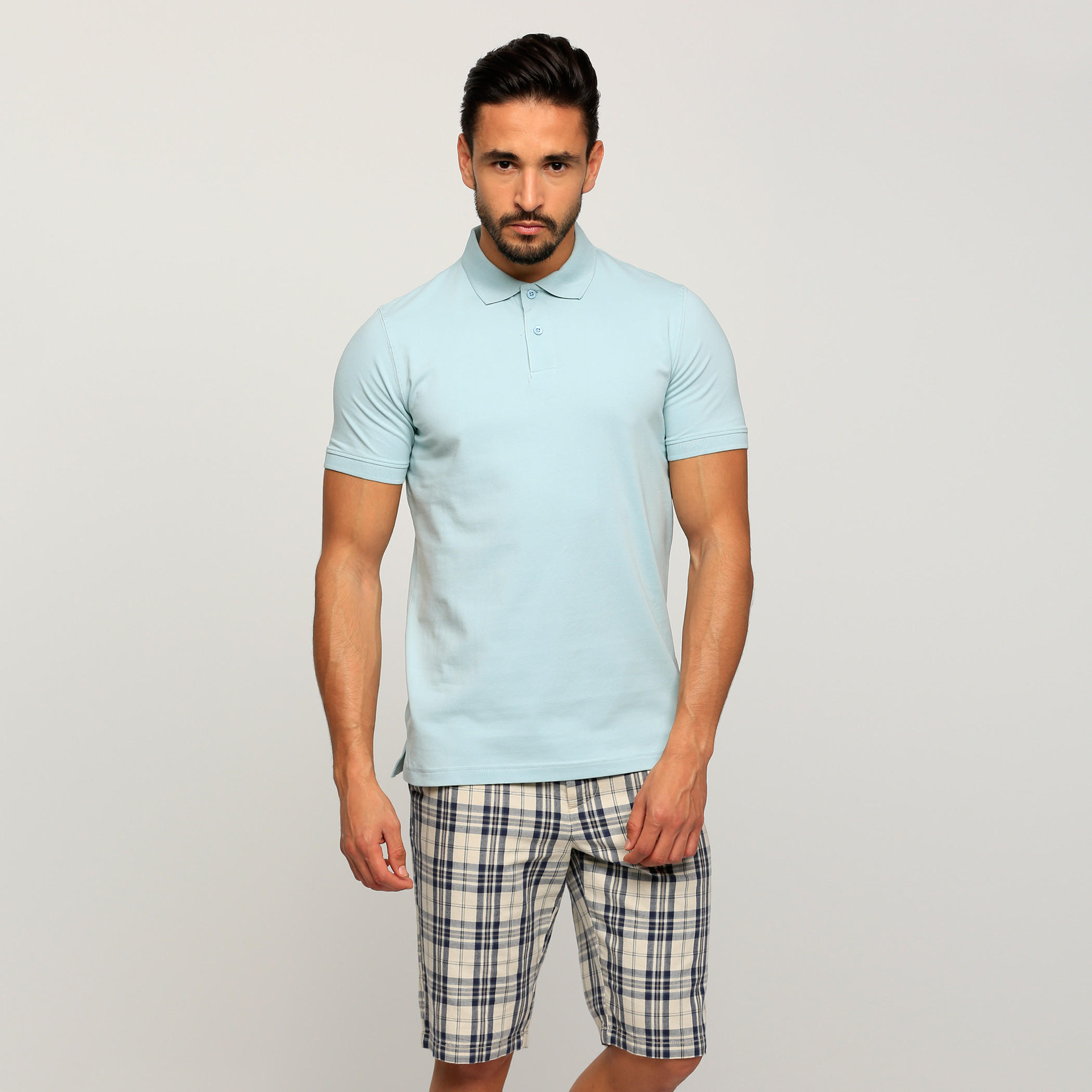Polo Neck T-Shirt with Short Sleeves-men-clothing-tshirtsandpolos-tshirts-image-1
