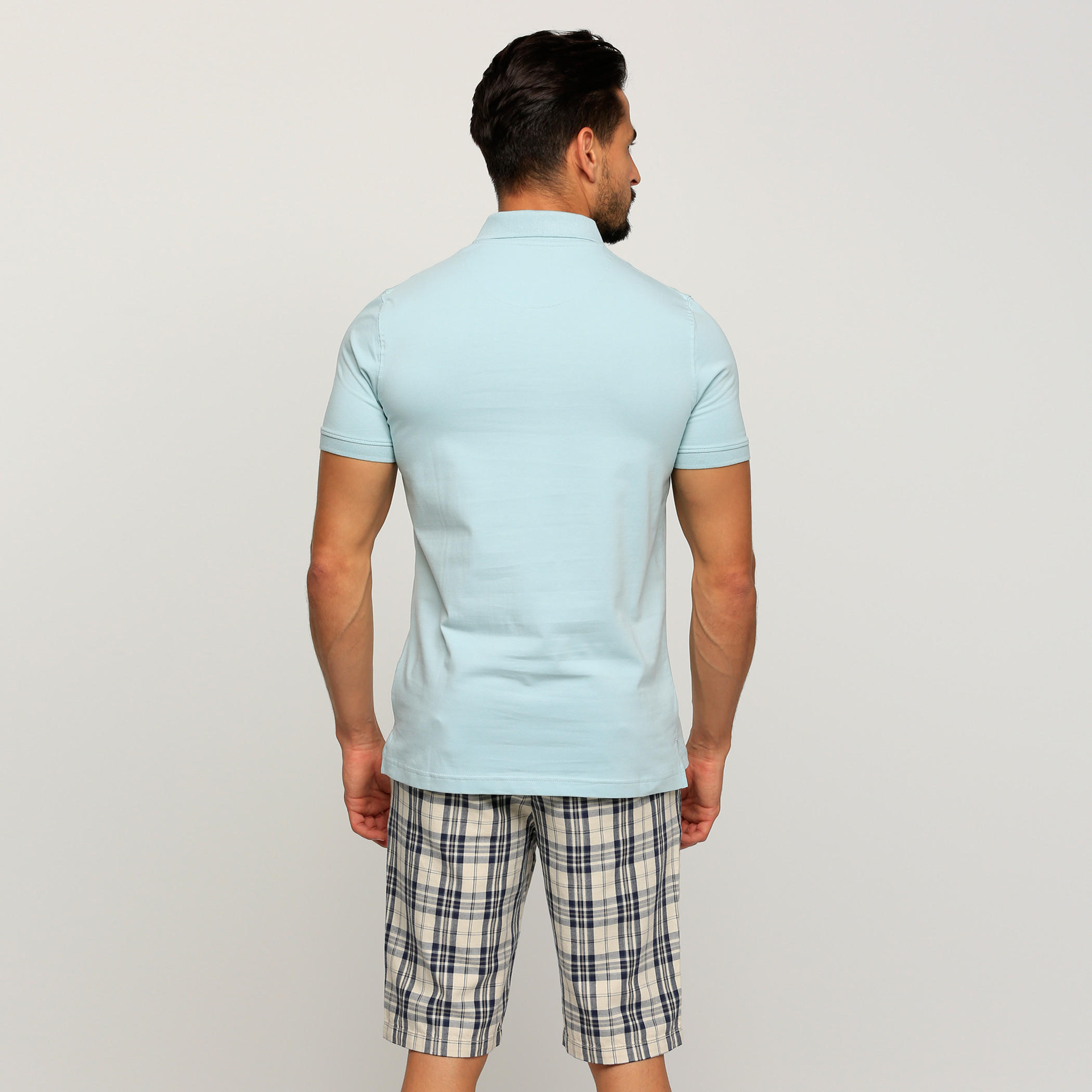 Polo Neck T-Shirt with Short Sleeves-men-clothing-tshirtsandpolos-tshirts-image-2