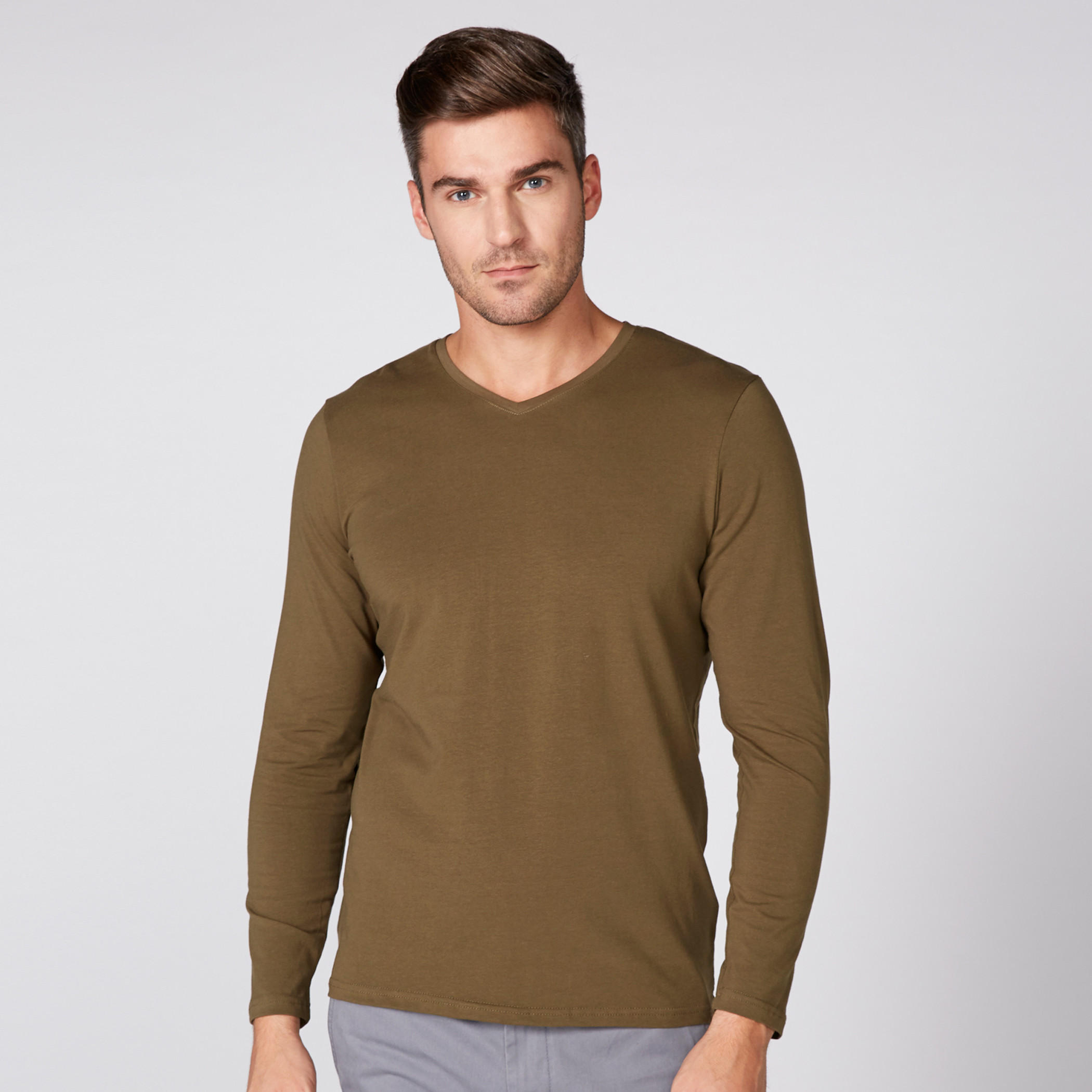 V-Neck T-Shirt with Long Sleeves-men-clothing-tshirtsandpolos-tshirts-image-1