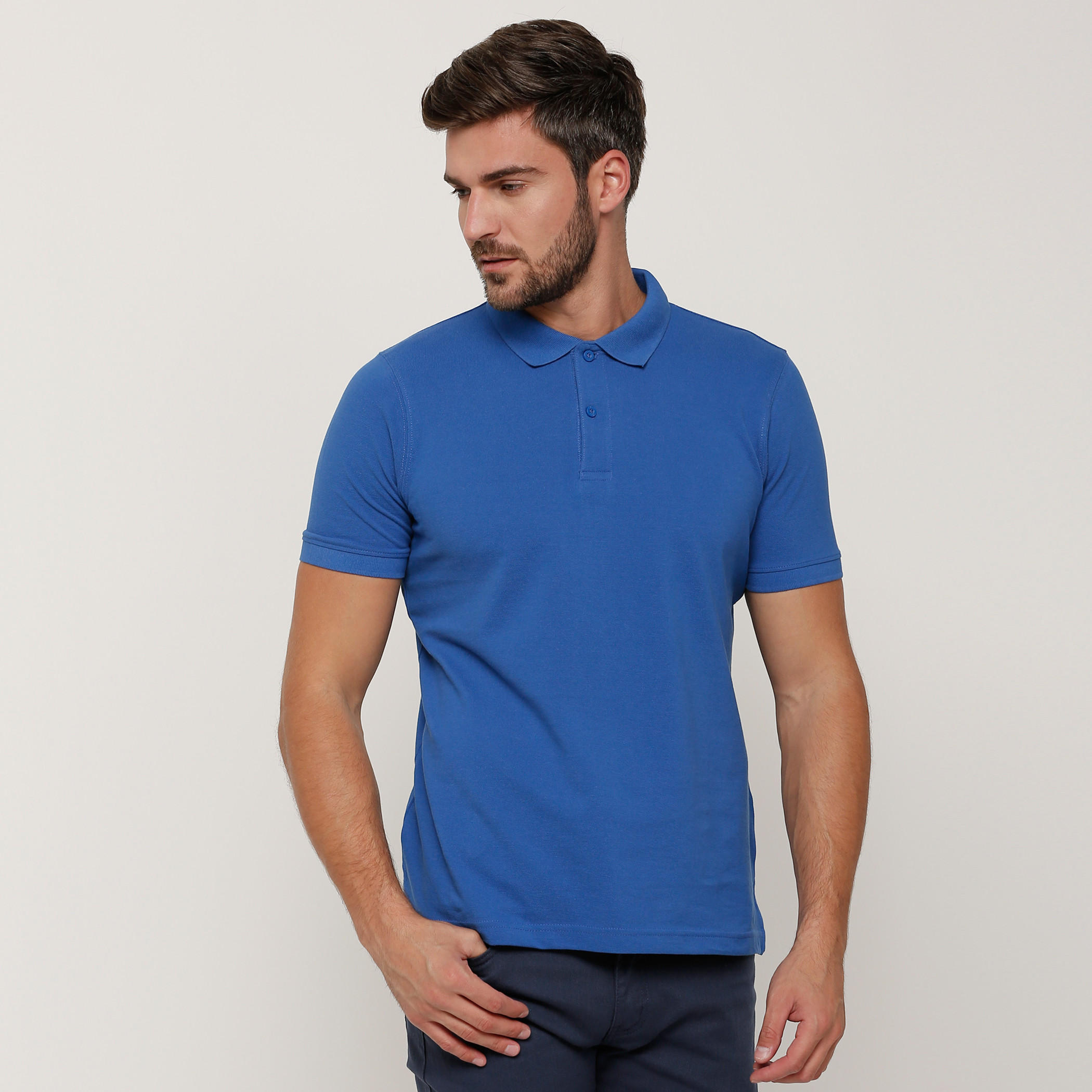 تيشيرت بأكمام قصيرة وياقة بولو-men-clothing-tshirtsandpolos-tshirts-image-1