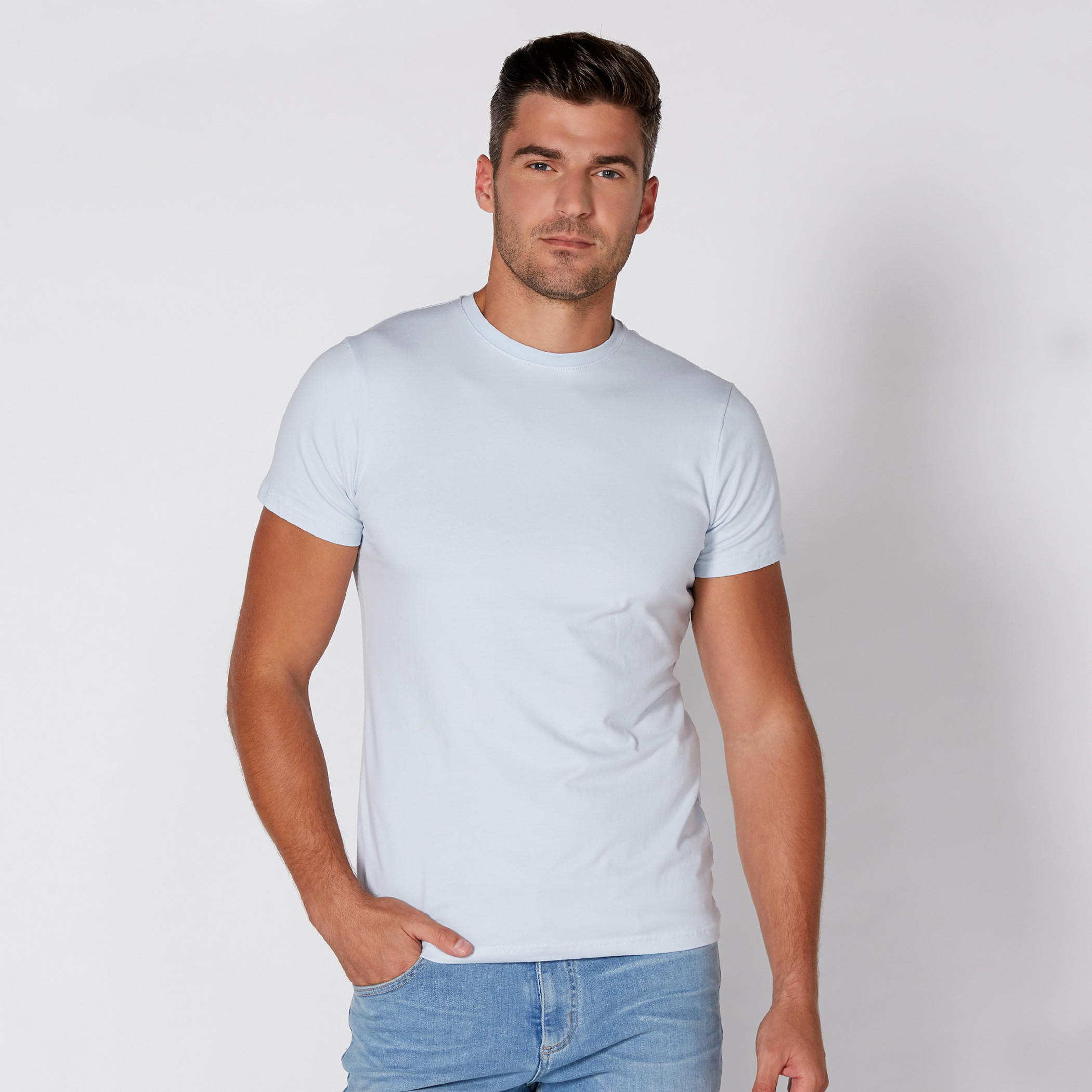 Round Neck T-Shirt with Short Sleeves-men-clothing-tshirtsandpolos-tshirts-image-1