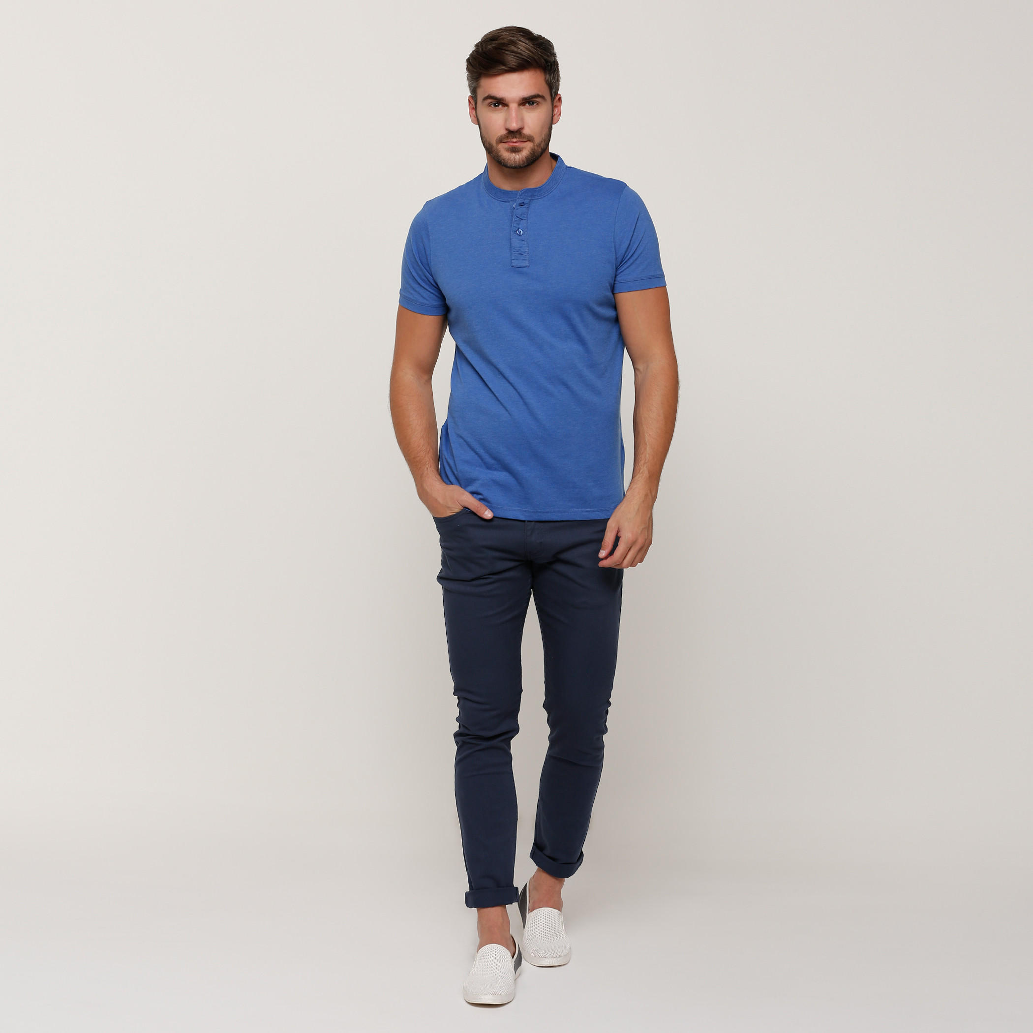 Henley Neck T-Shirt with Short Sleeves-men-clothing-tshirtsandpolos-tshirts-image-5