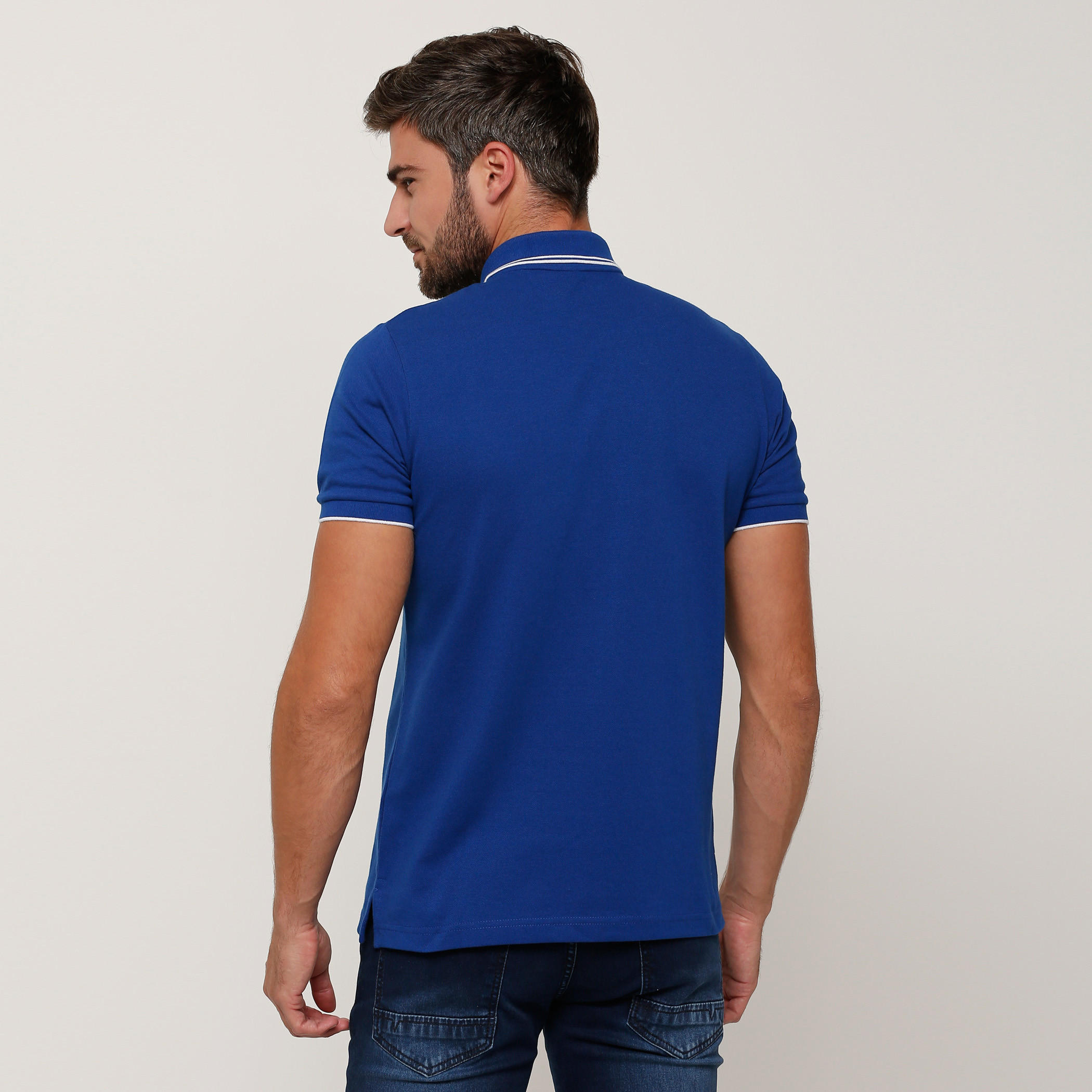 Polo Neck T-Shirt with Short Sleeves-men-clothing-tshirtsandpolos-tshirts-image-2
