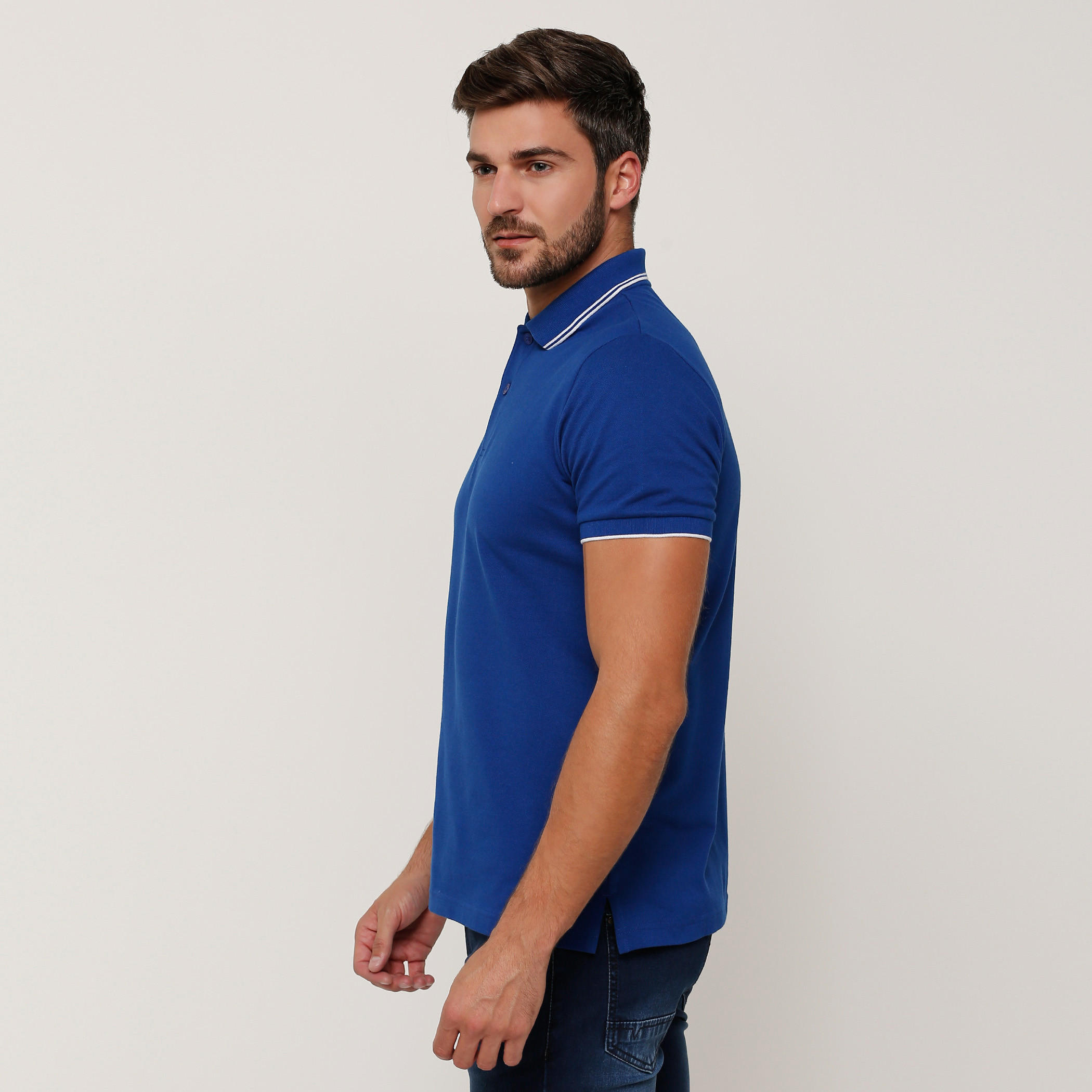 Polo Neck T-Shirt with Short Sleeves-men-clothing-tshirtsandpolos-tshirts-image-3