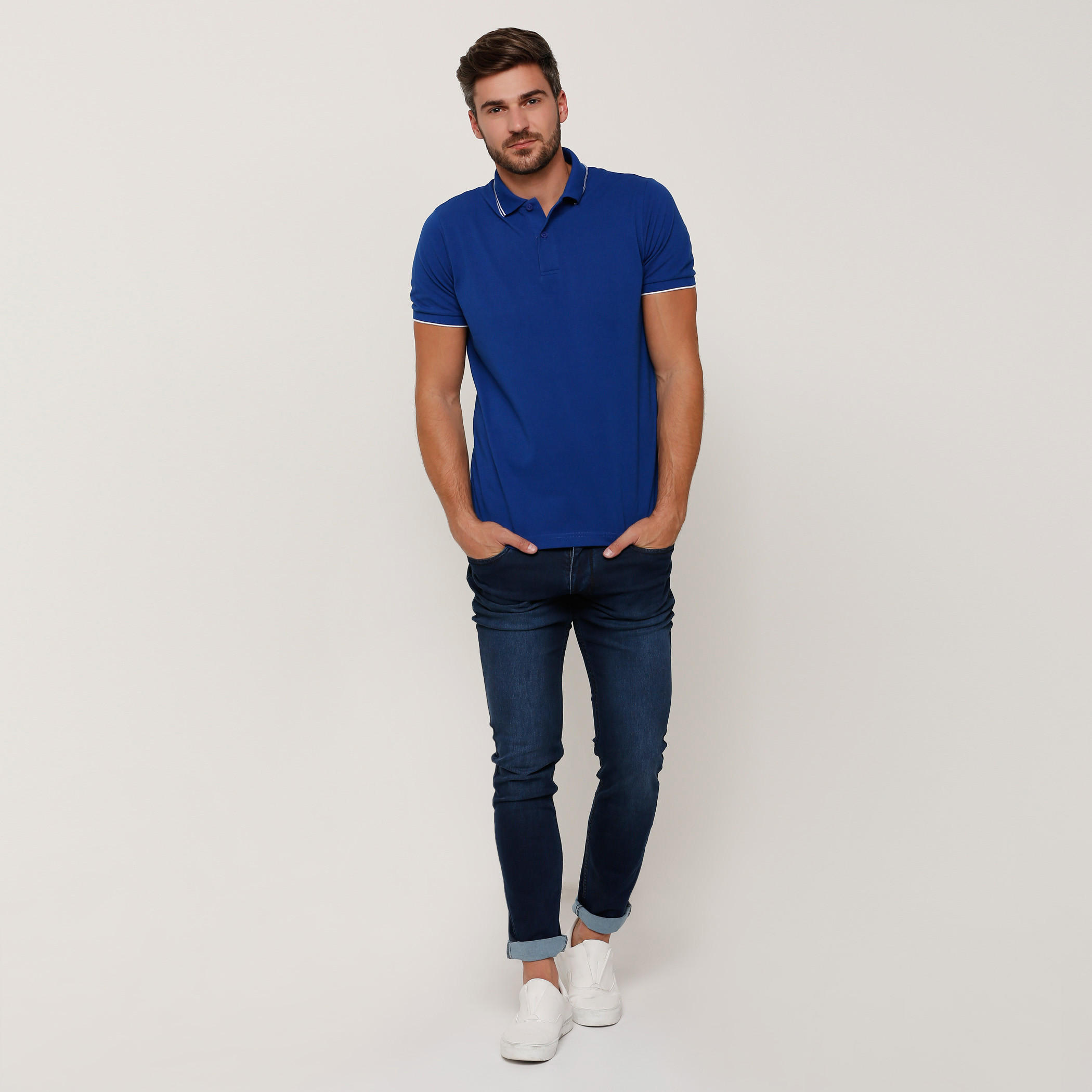 Polo Neck T-Shirt with Short Sleeves-men-clothing-tshirtsandpolos-tshirts-image-5