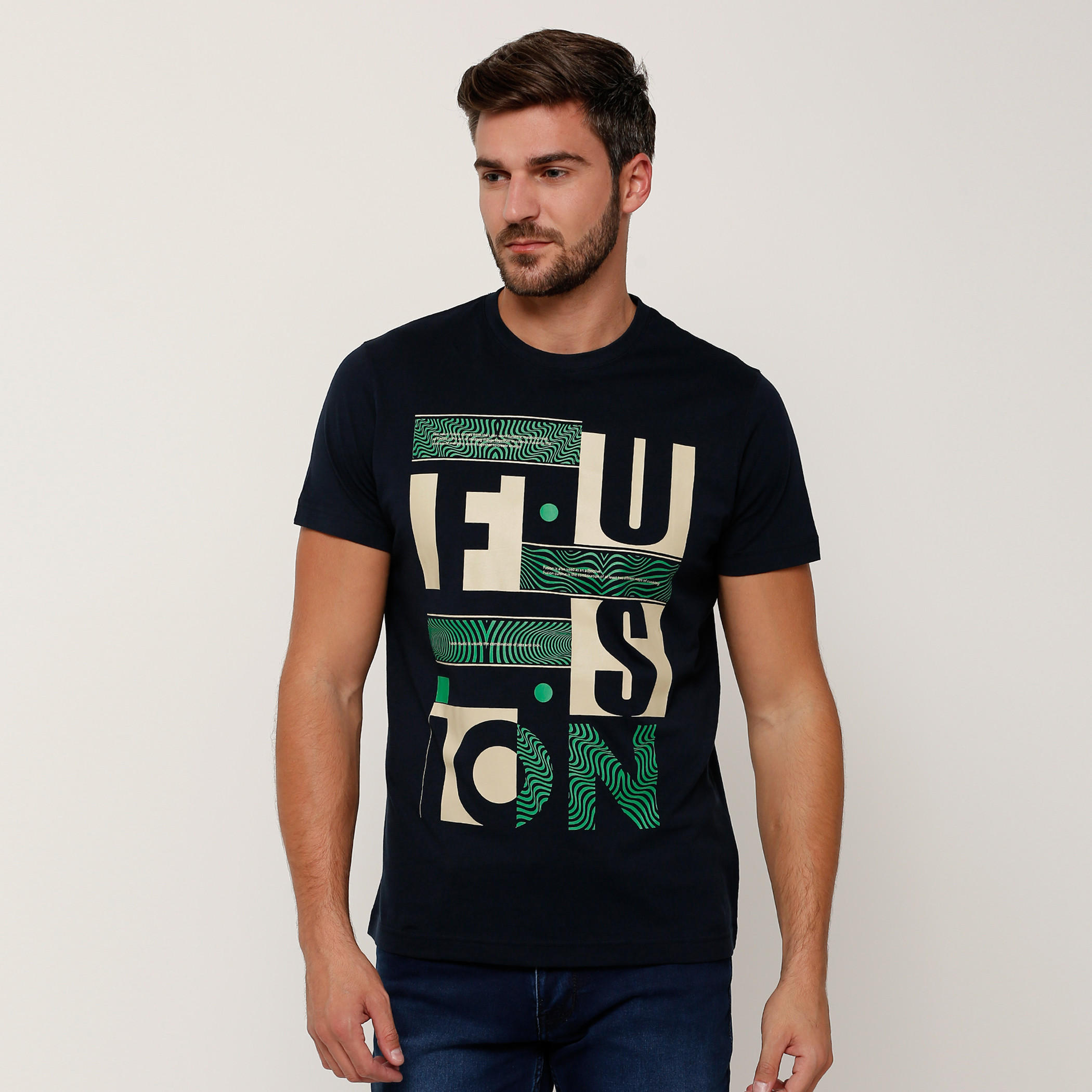 تيشيرت بطبعات وياقة مستديرة وأكمام قصيرة-men-clothing-tshirtsandpolos-tshirts-image-1
