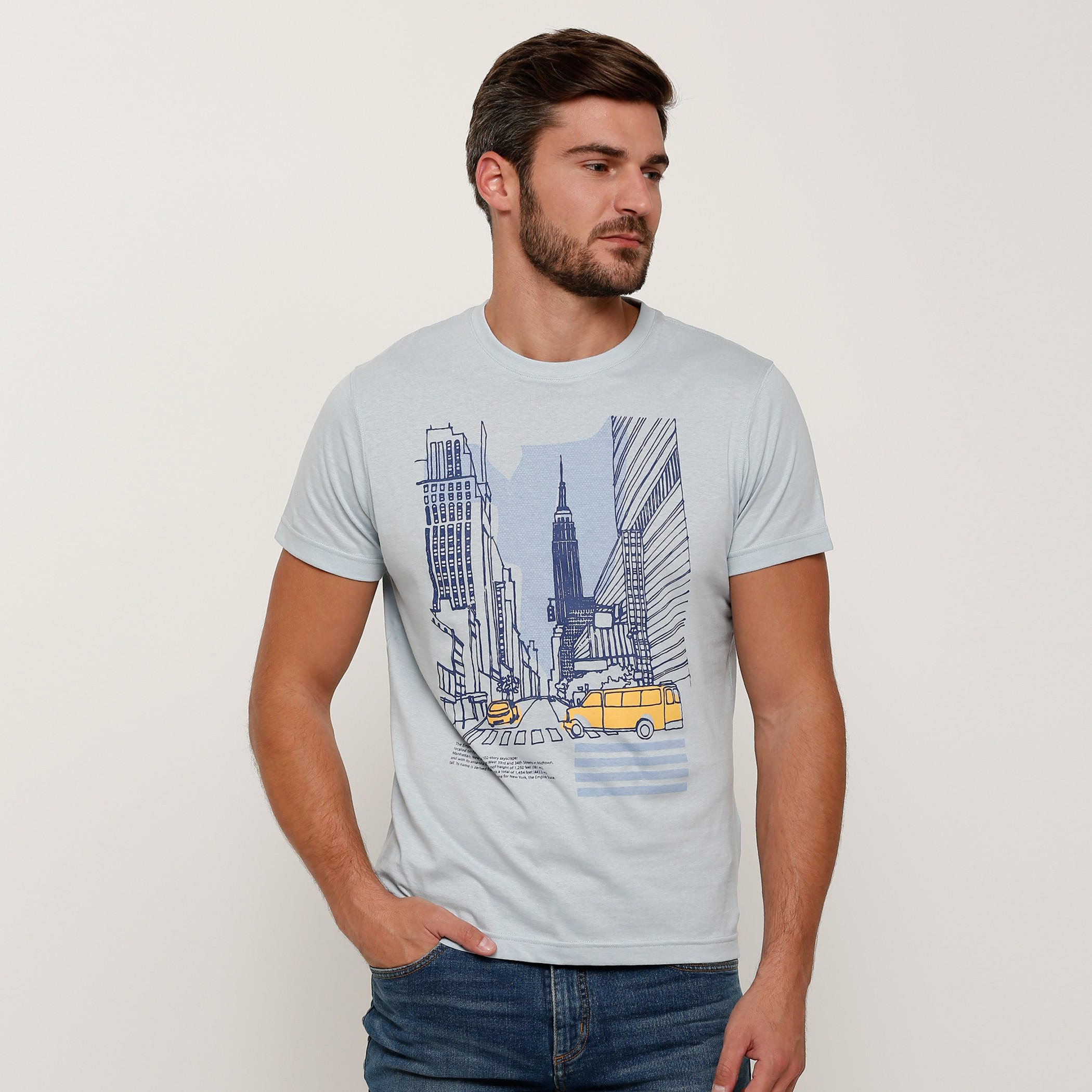 Printed T-Shirt with Round Neck and Short Sleeves-men-clothing-tshirtsandpolos-tshirts-image-1
