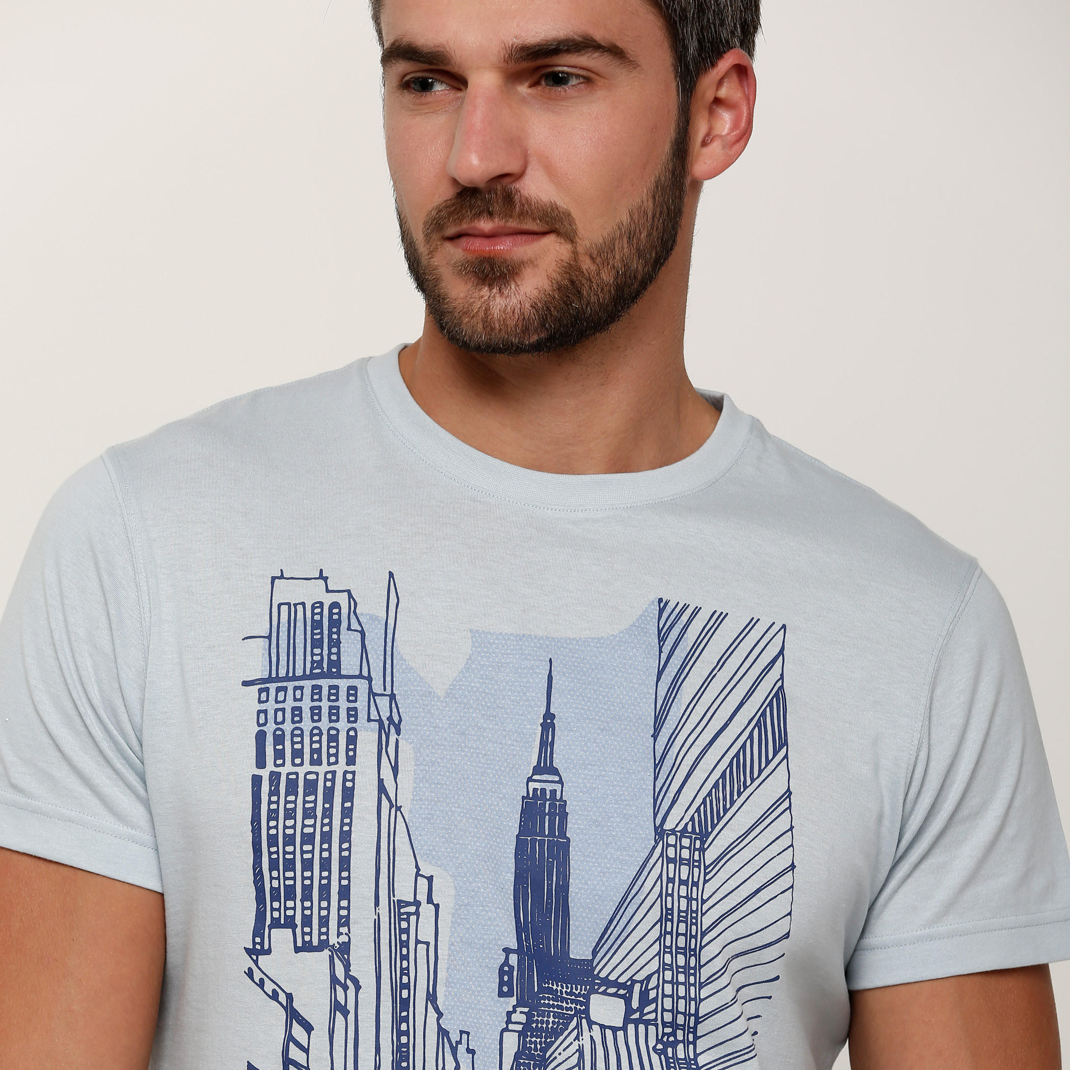 Printed T-Shirt with Round Neck and Short Sleeves-men-clothing-tshirtsandpolos-tshirts-image-4