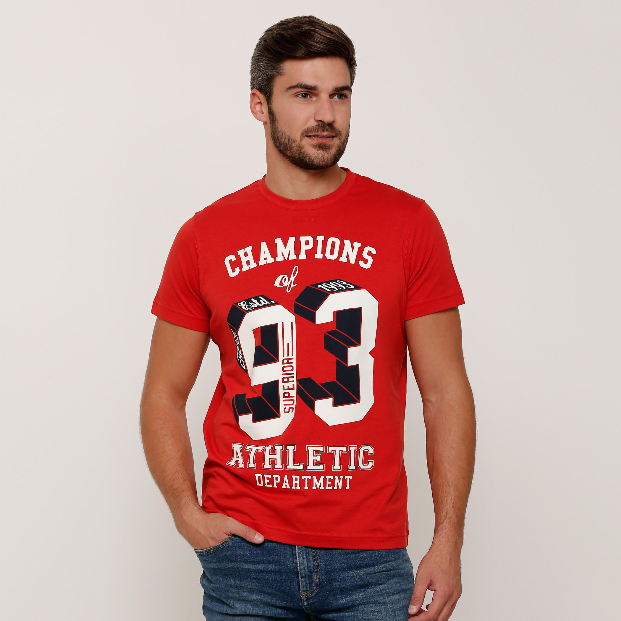 Printed T-Shirt with Round Neck and Short Sleeves-men-clothing-tshirtsandpolos-tshirts-image-1