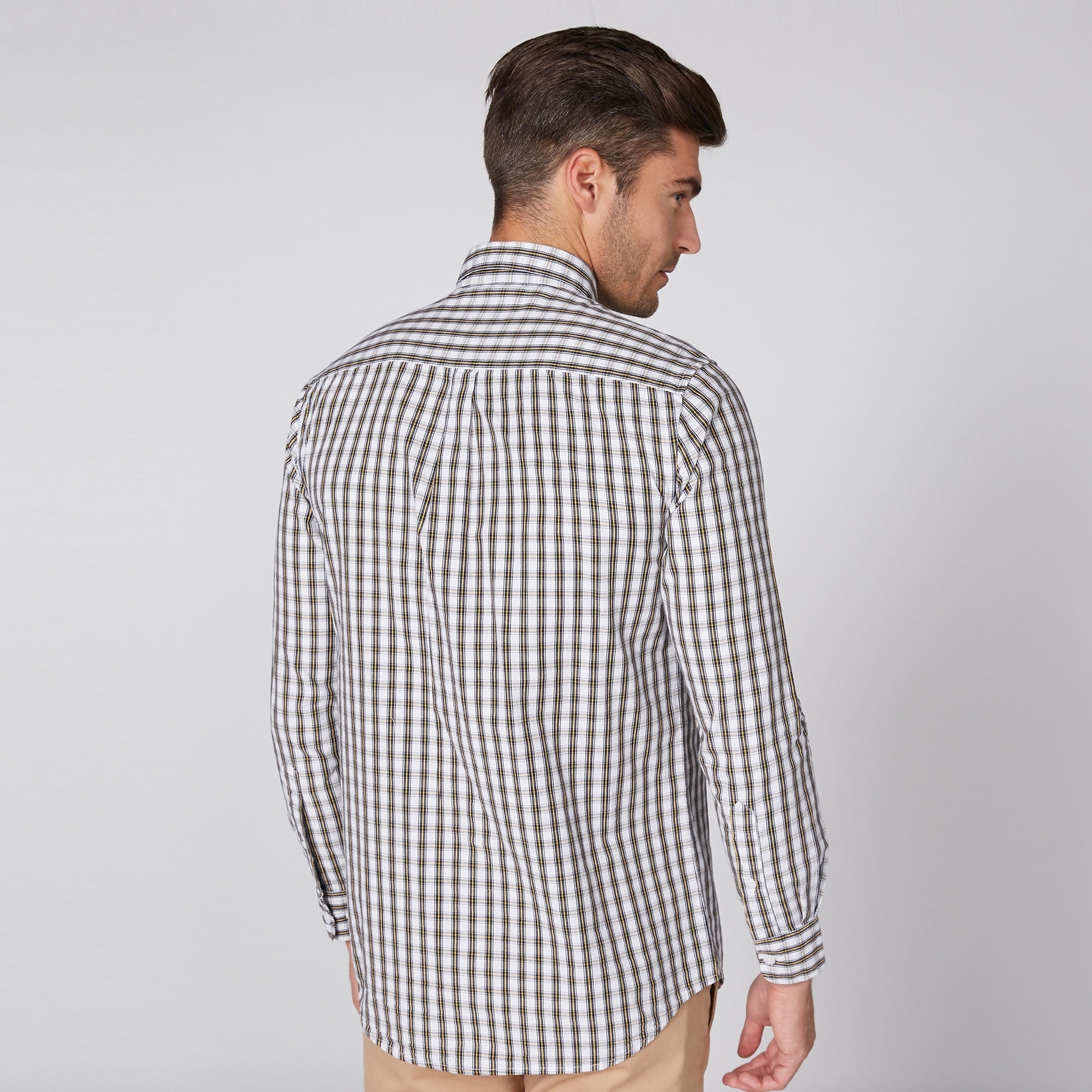 Chequered Shirt with Long Sleeves and Complete Placket-men-clothing-shirts-image-4