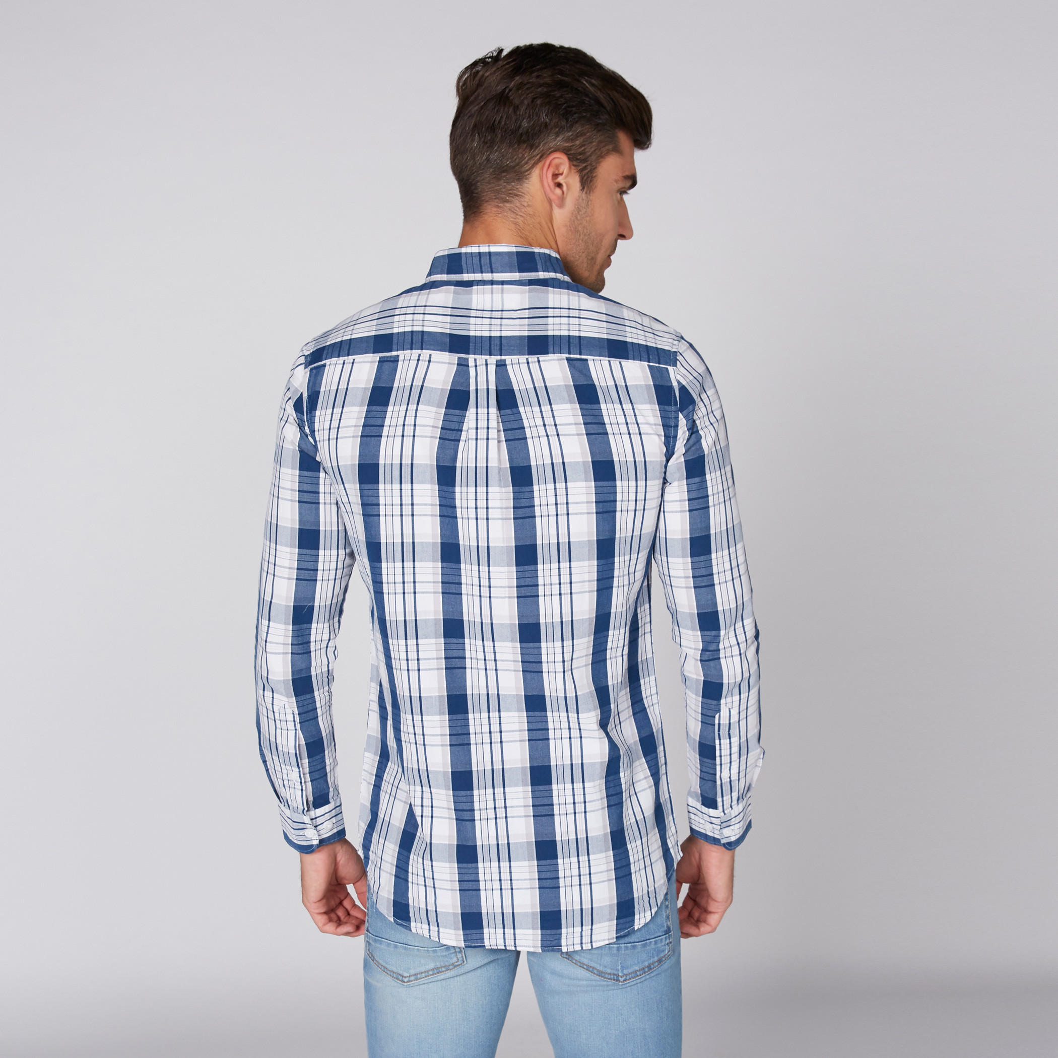 Chequered Shirt with Long Sleeves and Complete Placket-men-clothing-shirts-image-4