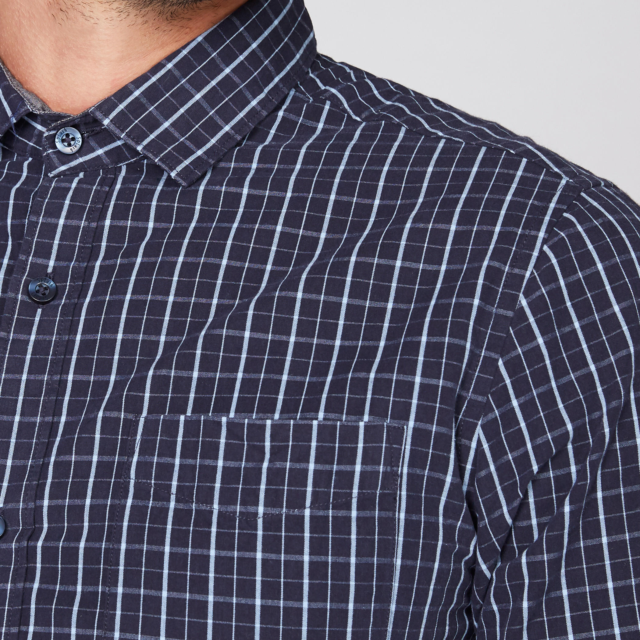 Chequered Shirt with Long Sleeves and Complete Placket-men-clothing-shirts-image-3