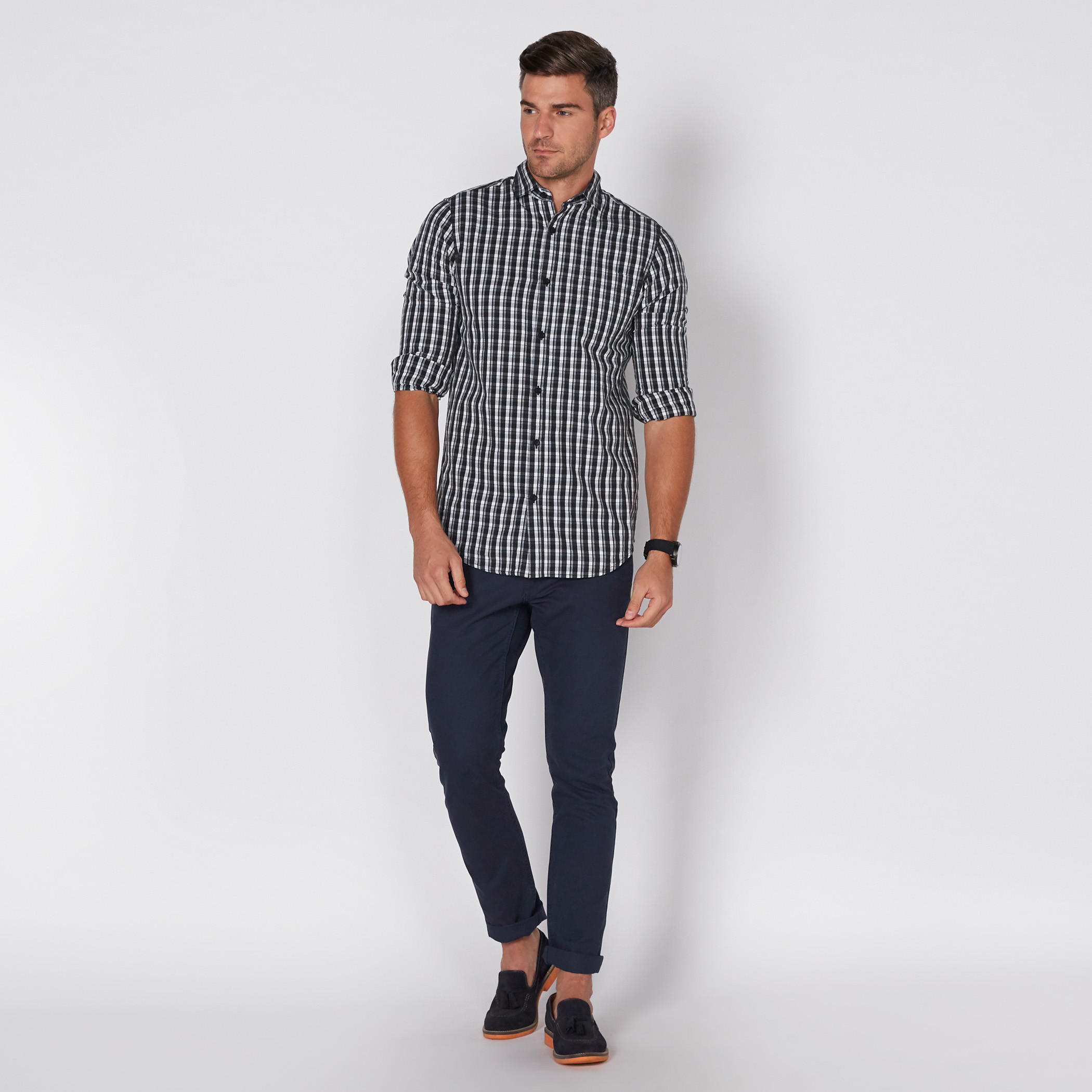 قميص كاروهات بأكمام طويلة وأزرار-men-clothing-shirts-image-1
