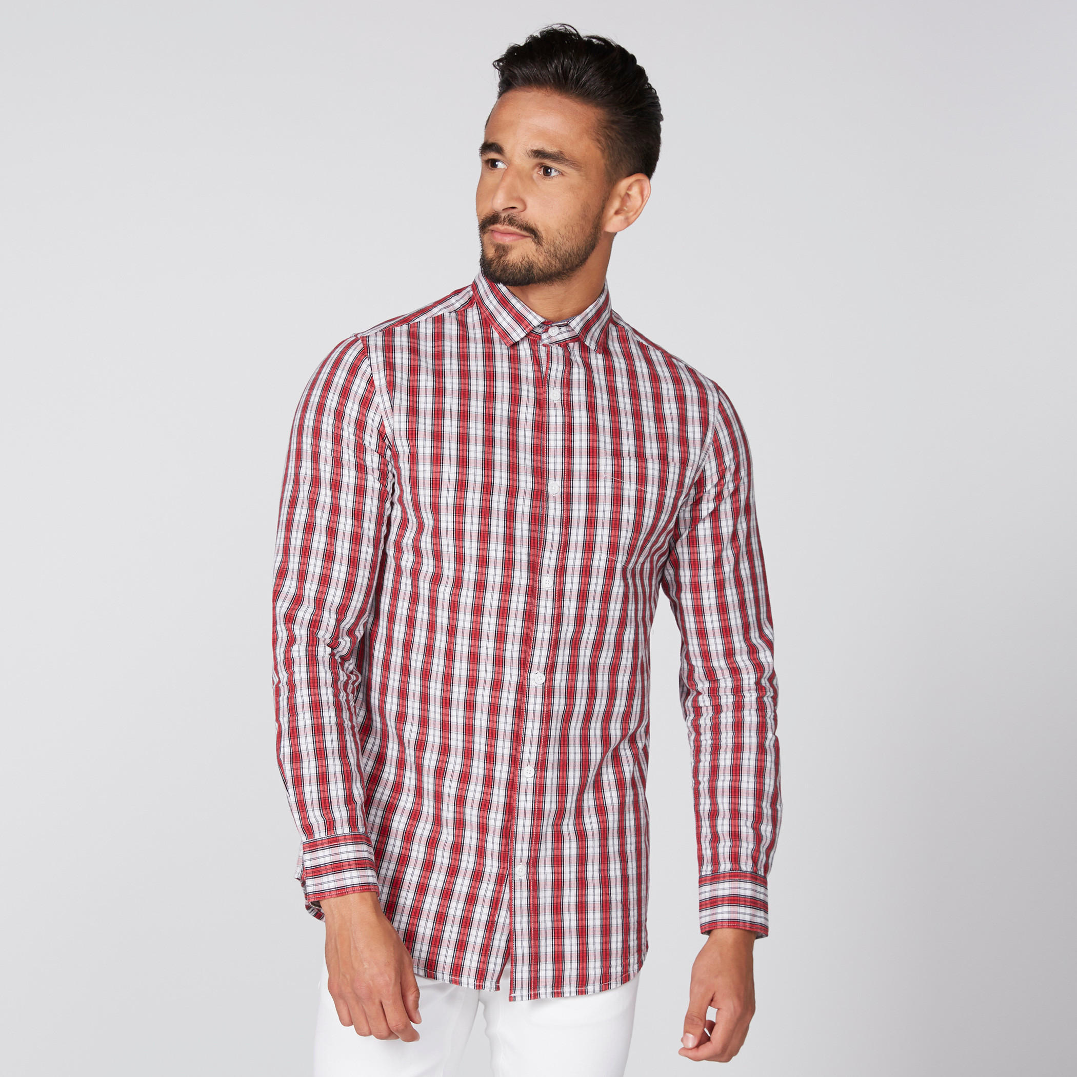 قميص كاروهات بأكمام طويلة وأزرار-men-clothing-shirts-image-1