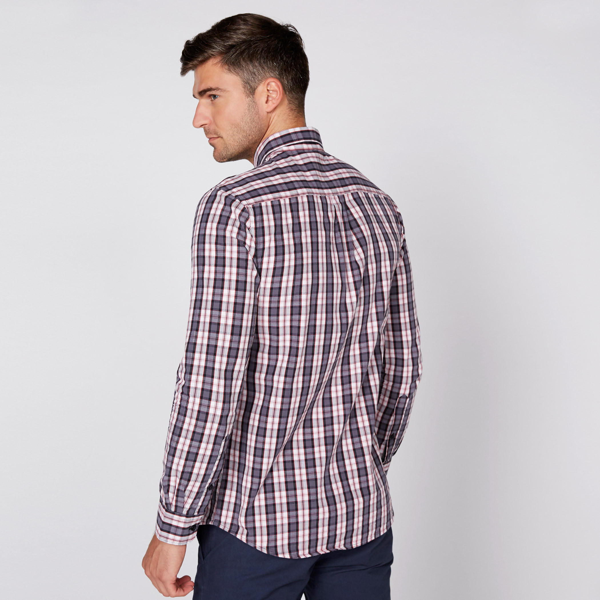 Chequered Shirt with Long Sleeves and Complete Placket-men-clothing-shirts-image-4