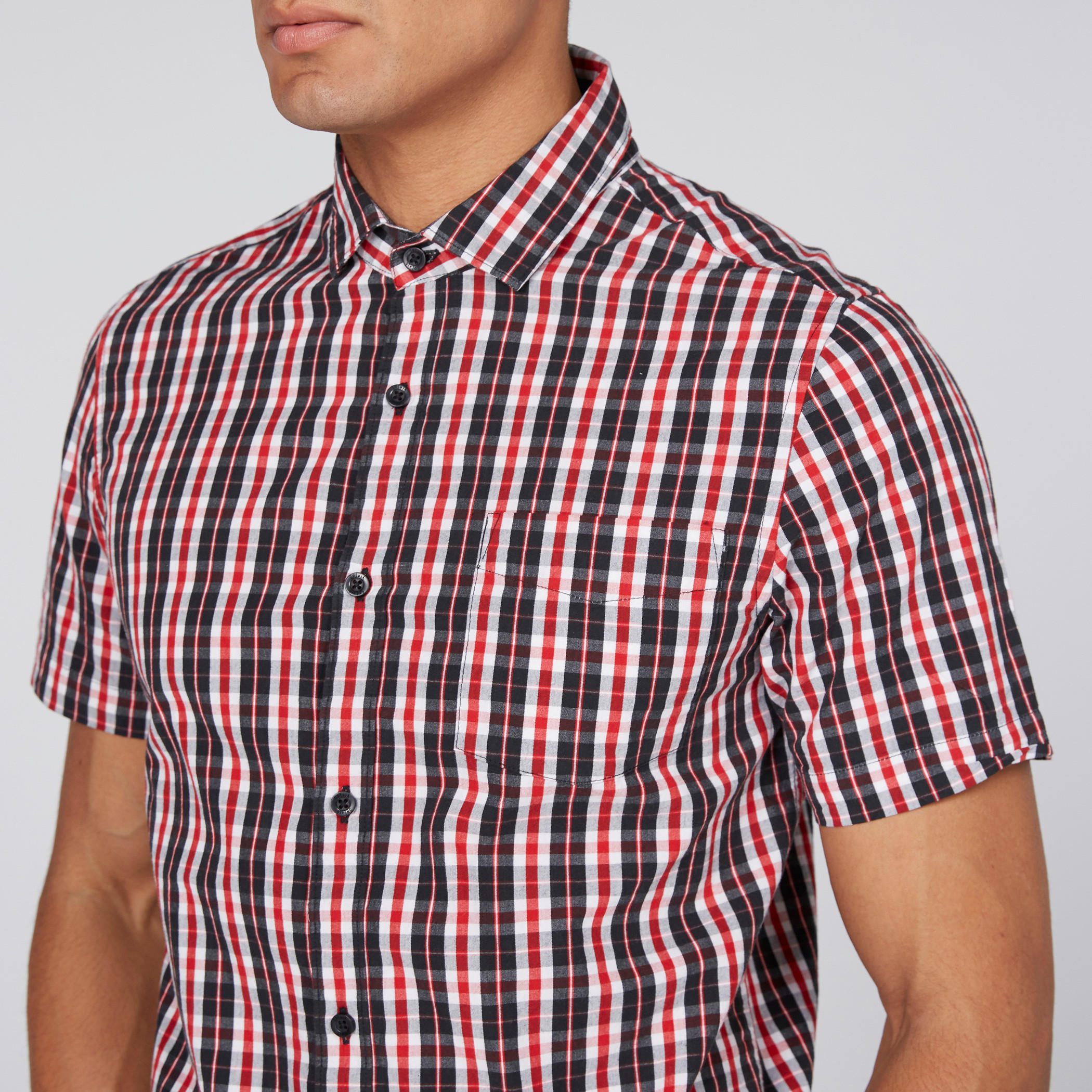 Checkered Shirt with Short Sleeves-men-clothing-shirts-image-2