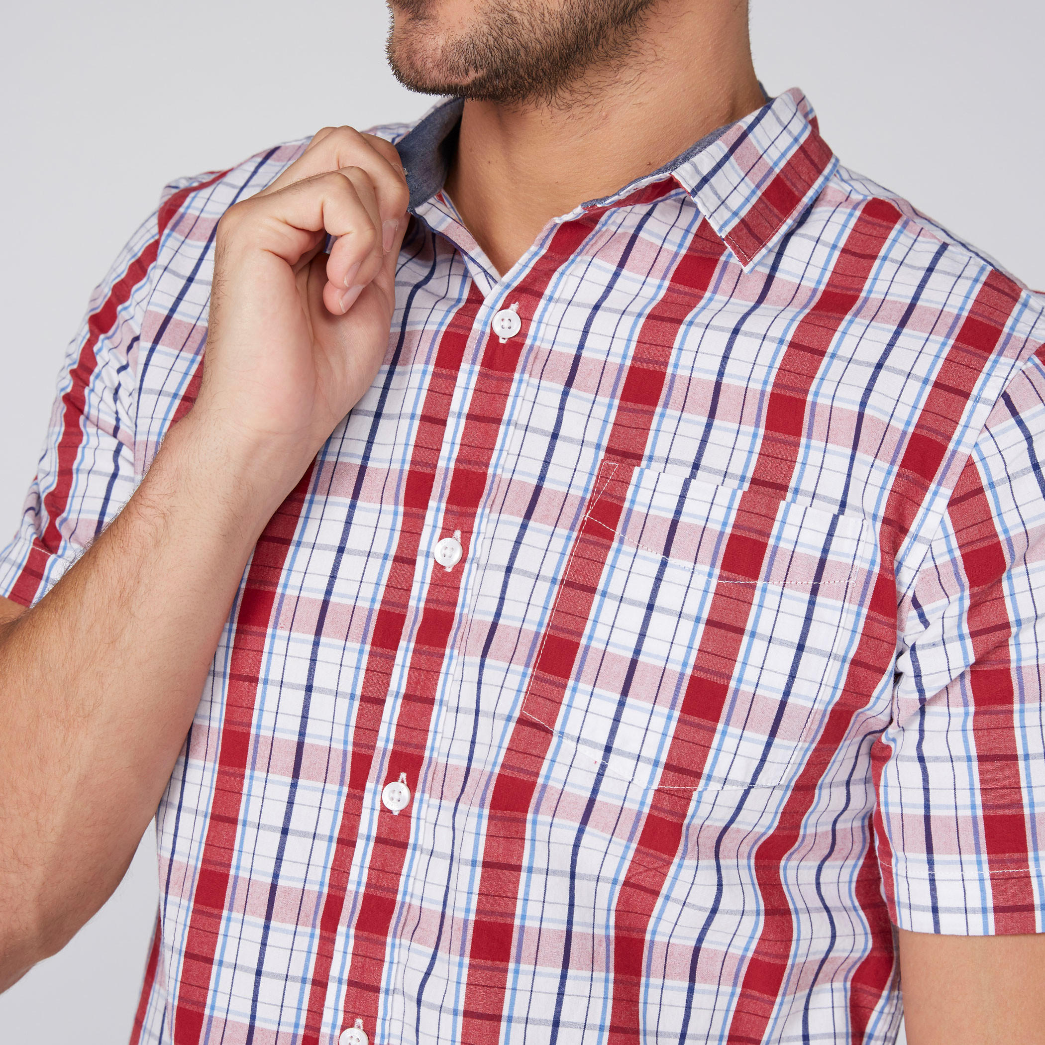 قميص كاروهات بأكمام قصيرة-men-clothing-shirts-image-2