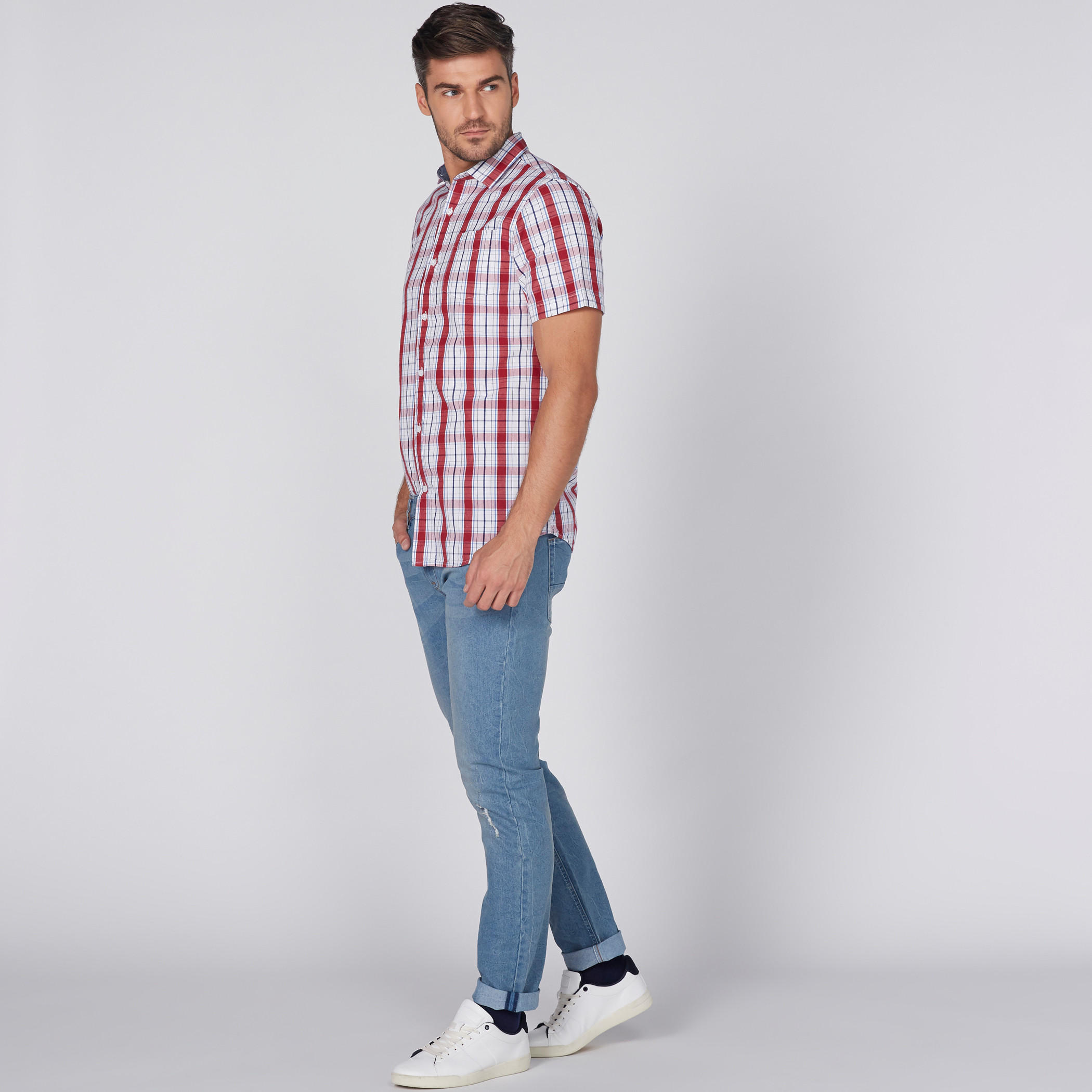 قميص كاروهات بأكمام قصيرة-men-clothing-shirts-image-3