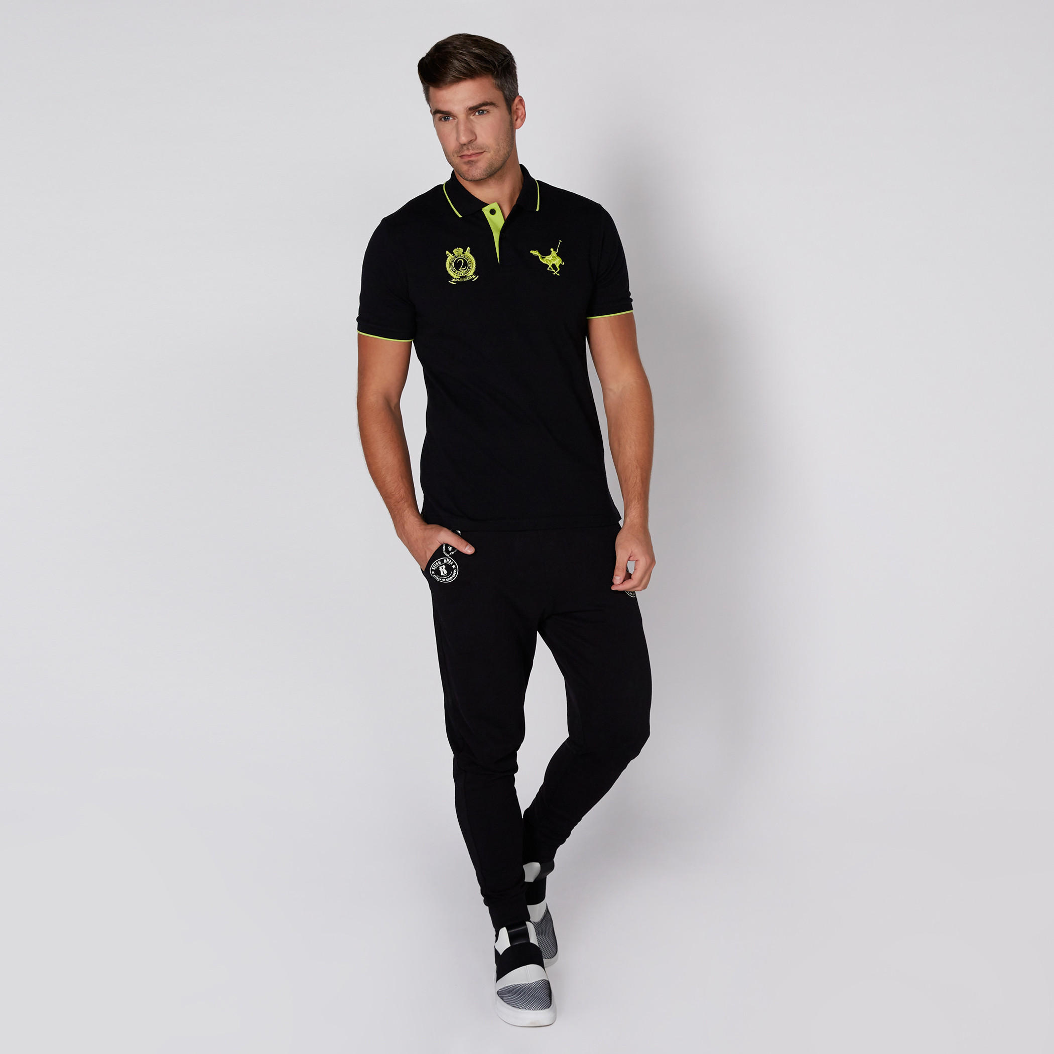 Embroidered T-Shirt with Polo Neck and Short Sleeves-men-clothing-tshirtsandpolos-tshirts-image-2