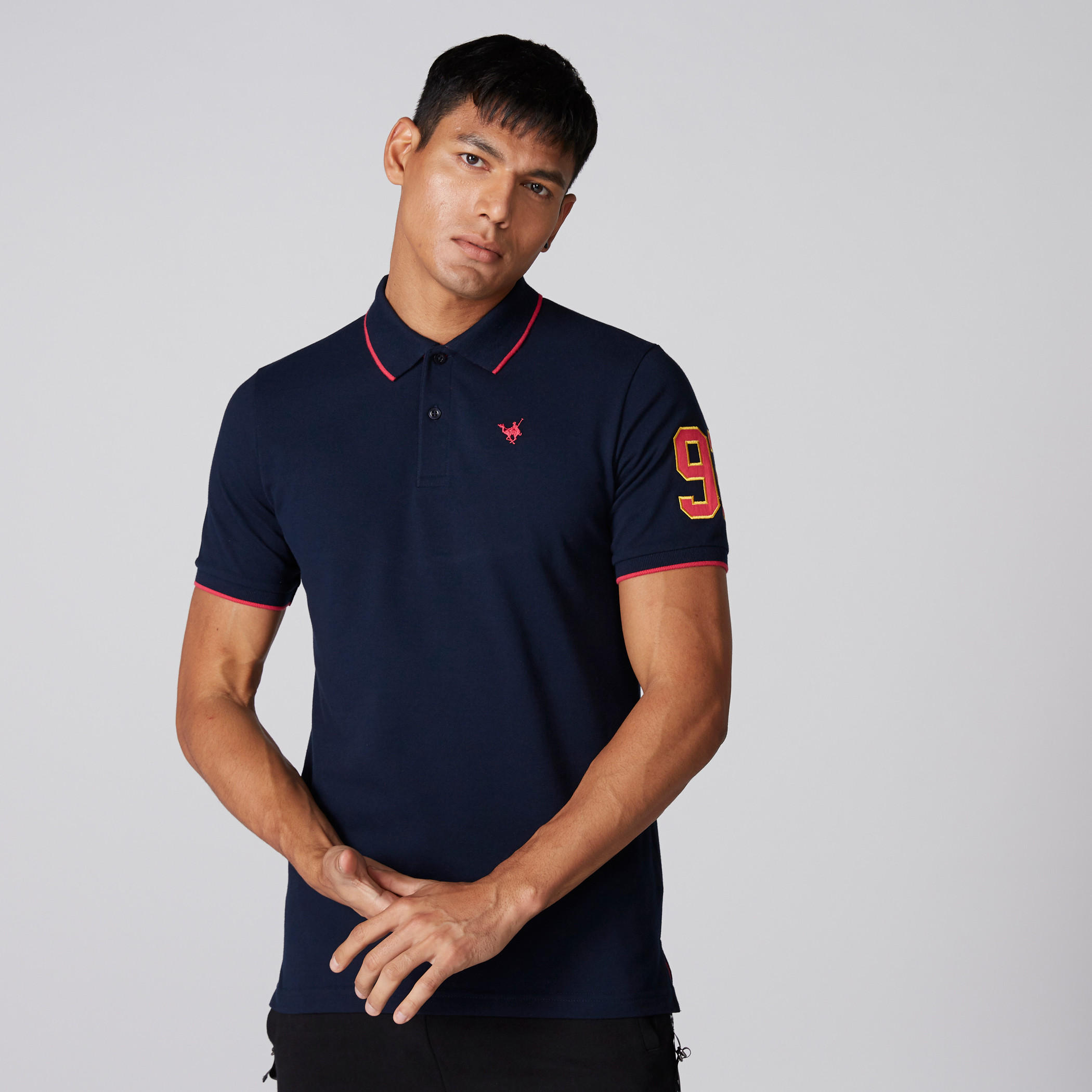 تيشيرت مطرّز بياقة بولو وأكمام قصيرة-men-clothing-tshirtsandpolos-polos-image-1