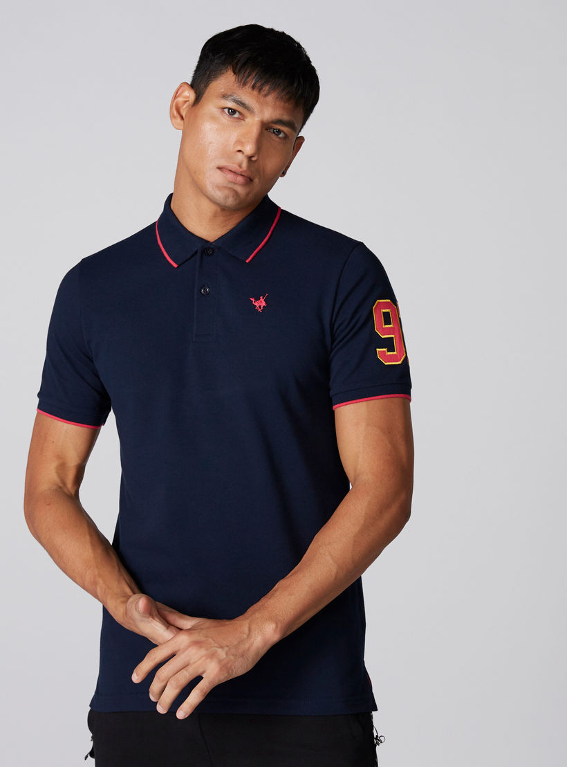 تيشيرت مطرّز بياقة بولو وأكمام قصيرة-men-clothing-tshirtsandpolos-polos-image-1