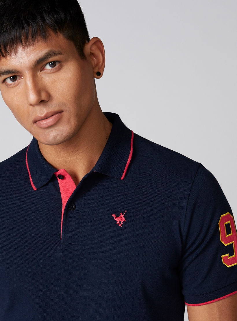 تيشيرت مطرّز بياقة بولو وأكمام قصيرة-men-clothing-tshirtsandpolos-polos-image-3