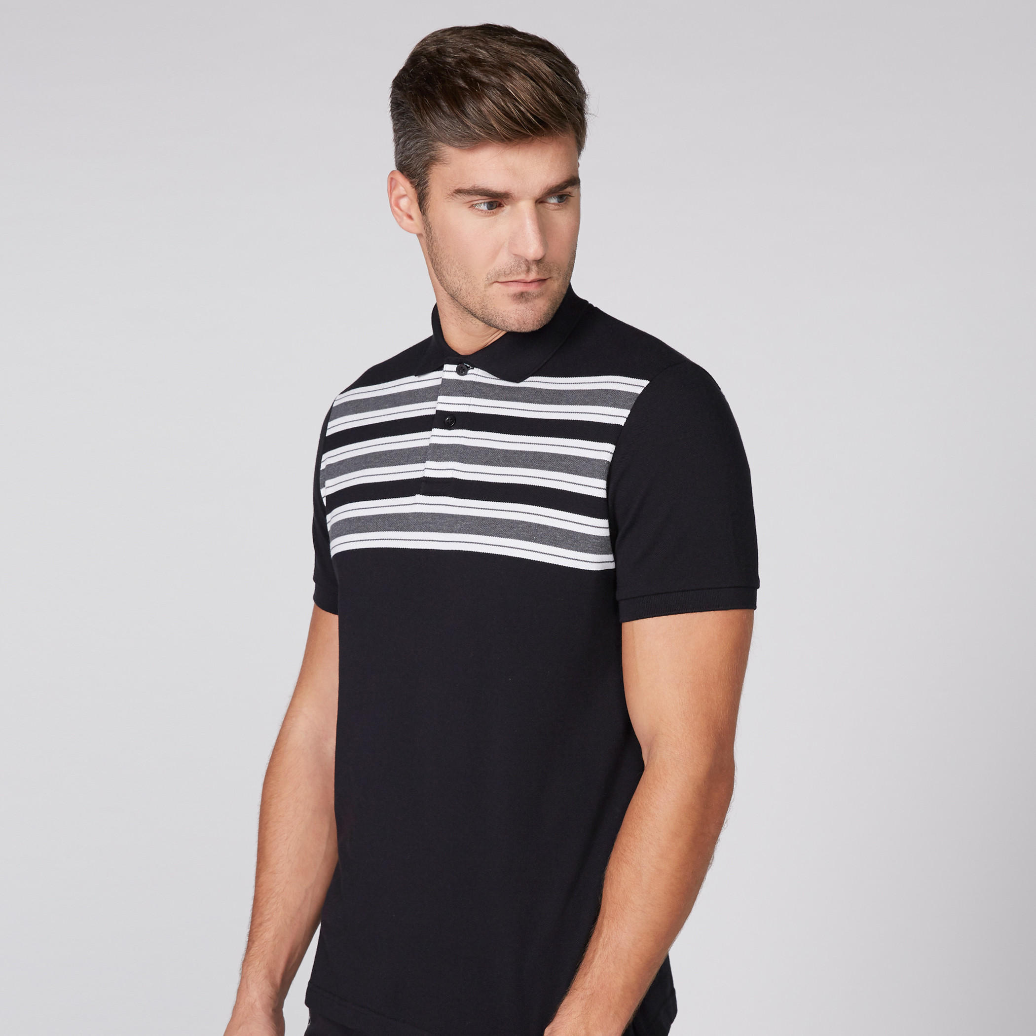 Striped T-Shirt with Polo Neck and Short Sleeves-men-clothing-tshirtsandpolos-tshirts-image-4