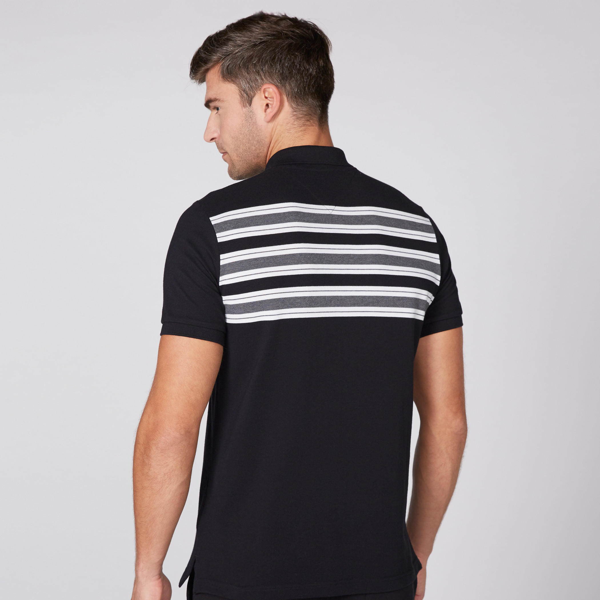 Striped T-Shirt with Polo Neck and Short Sleeves-men-clothing-tshirtsandpolos-tshirts-image-5