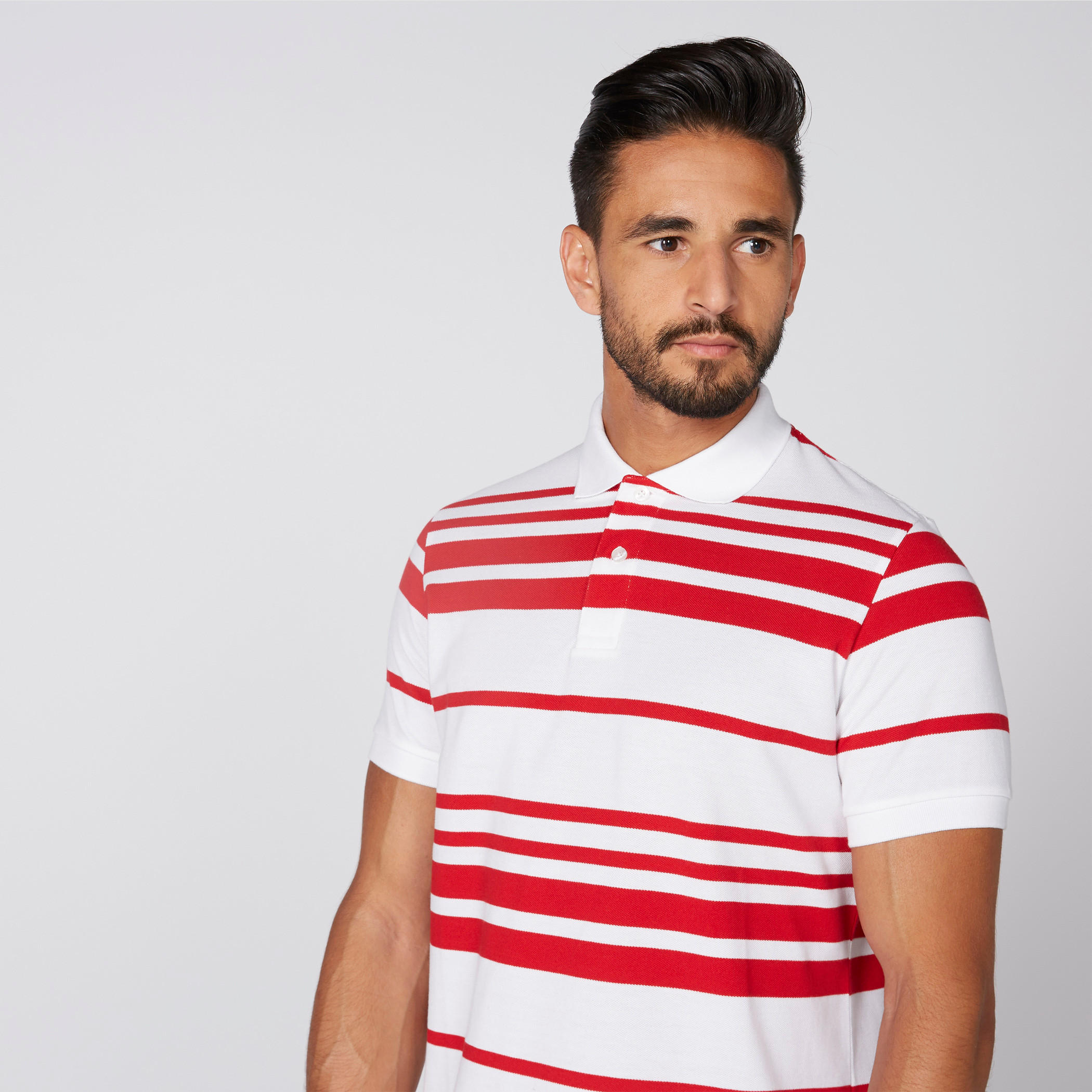 تيشيرت مقلّم بياقة بولو وأكمام قصيرة-men-clothing-tshirtsandpolos-tshirts-image-1