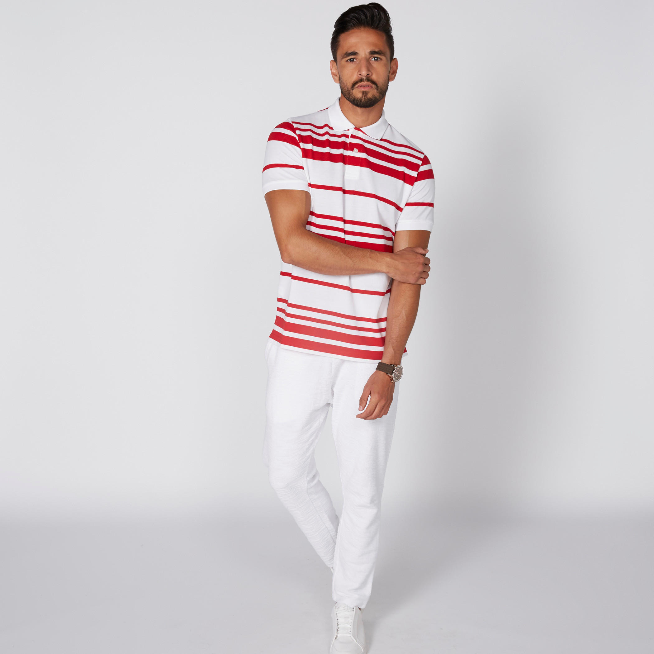 تيشيرت مقلّم بياقة بولو وأكمام قصيرة-men-clothing-tshirtsandpolos-tshirts-image-2
