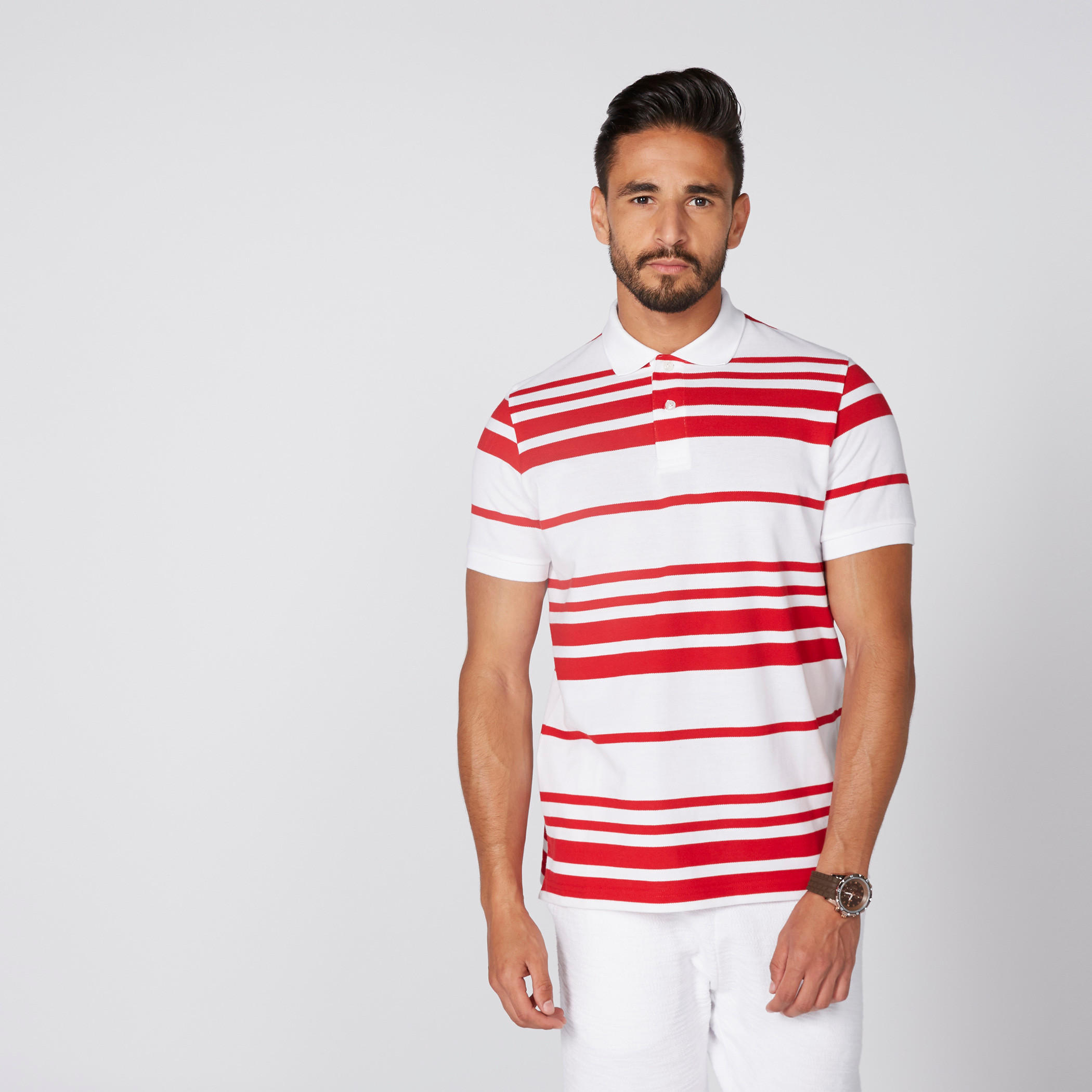 تيشيرت مقلّم بياقة بولو وأكمام قصيرة-men-clothing-tshirtsandpolos-tshirts-image-3