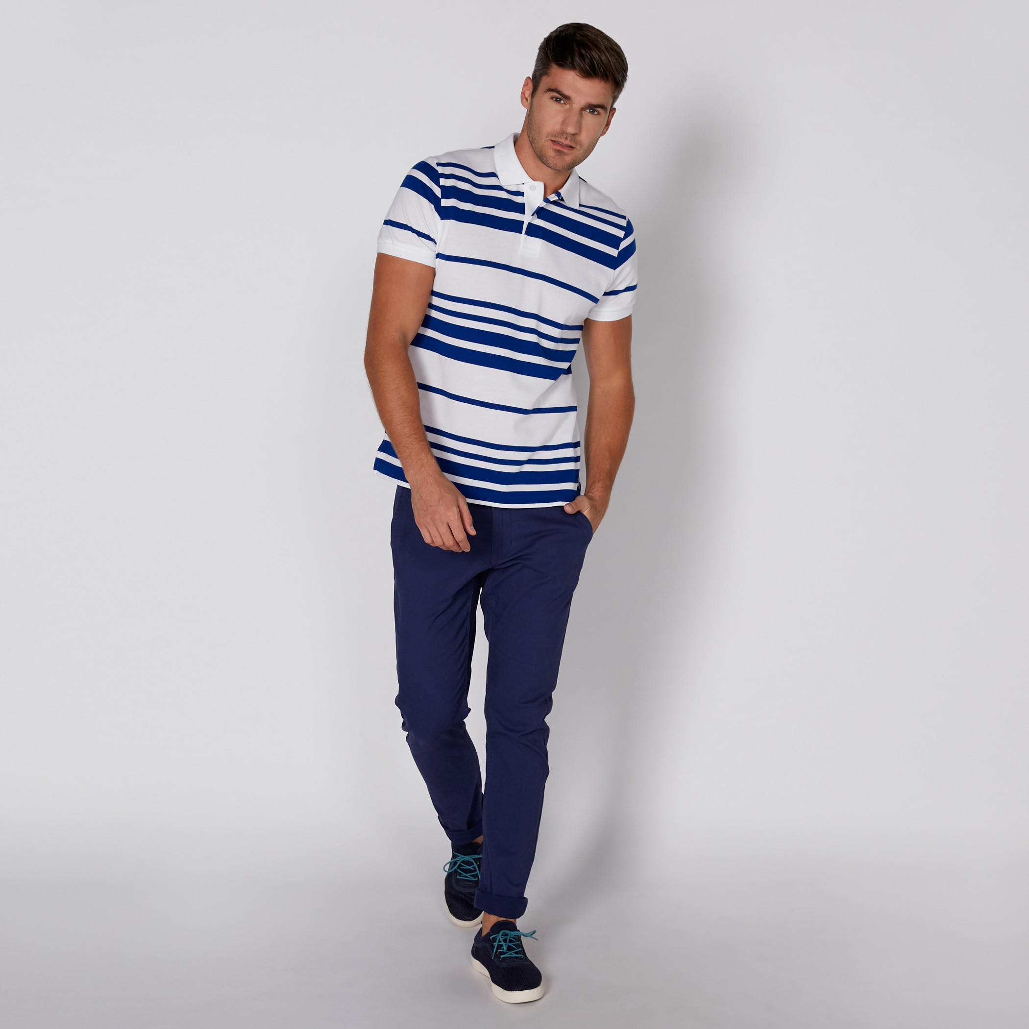 Striped T-Shirt with Polo Neck and Short Sleeves-men-clothing-tshirtsandpolos-tshirts-image-2