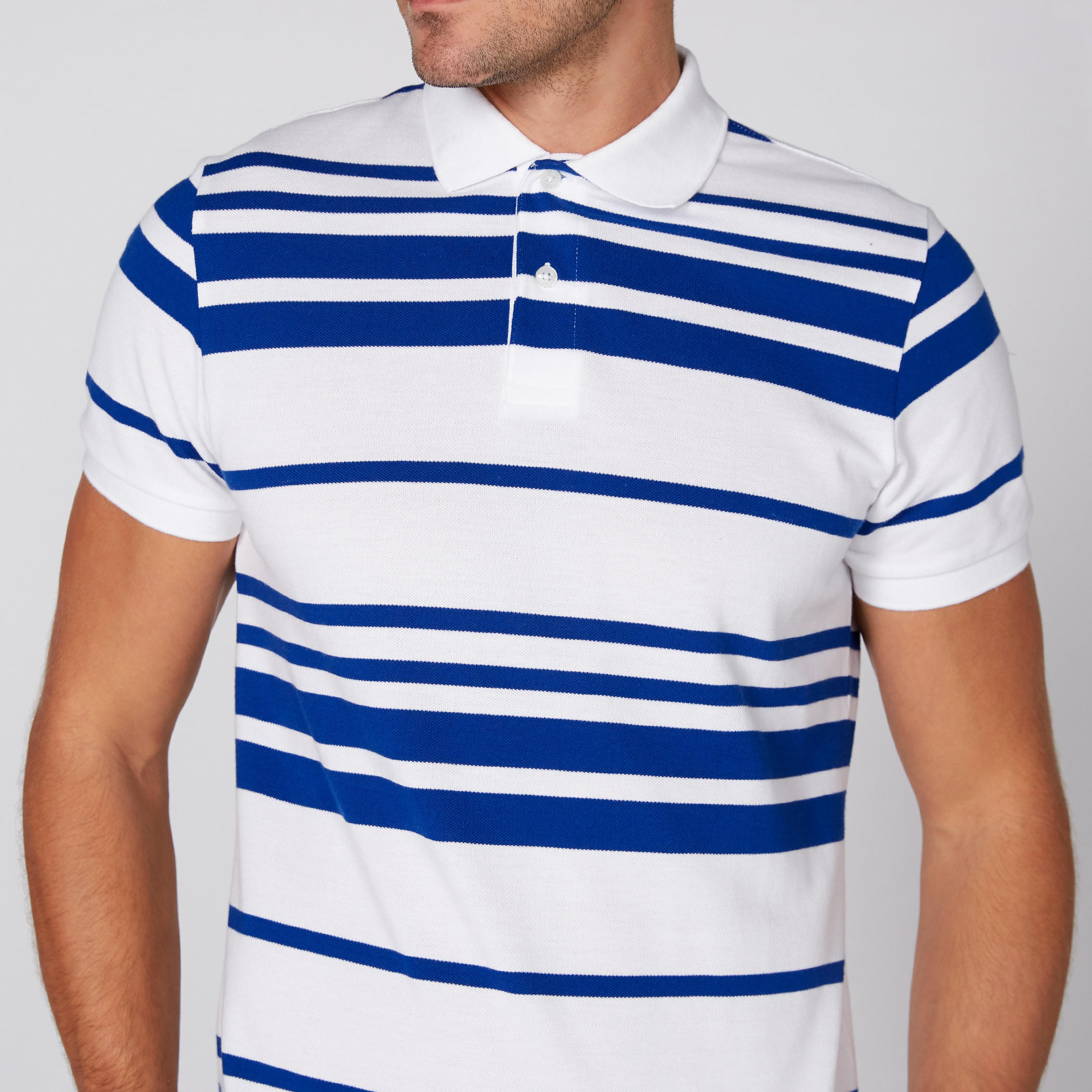 Striped T-Shirt with Polo Neck and Short Sleeves-men-clothing-tshirtsandpolos-tshirts-image-3