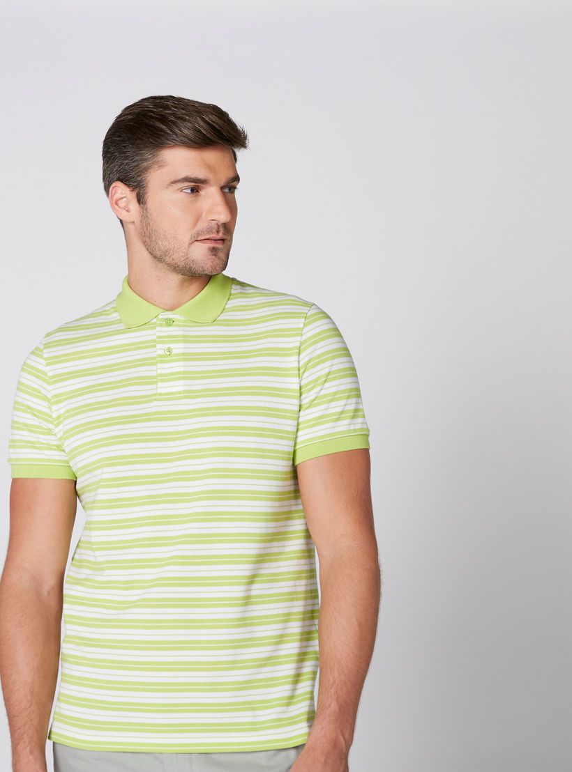 تيشيرت مقلّم بياقة بولو وأكمام قصيرة-men-clothing-tshirtsandpolos-tshirts-image-1