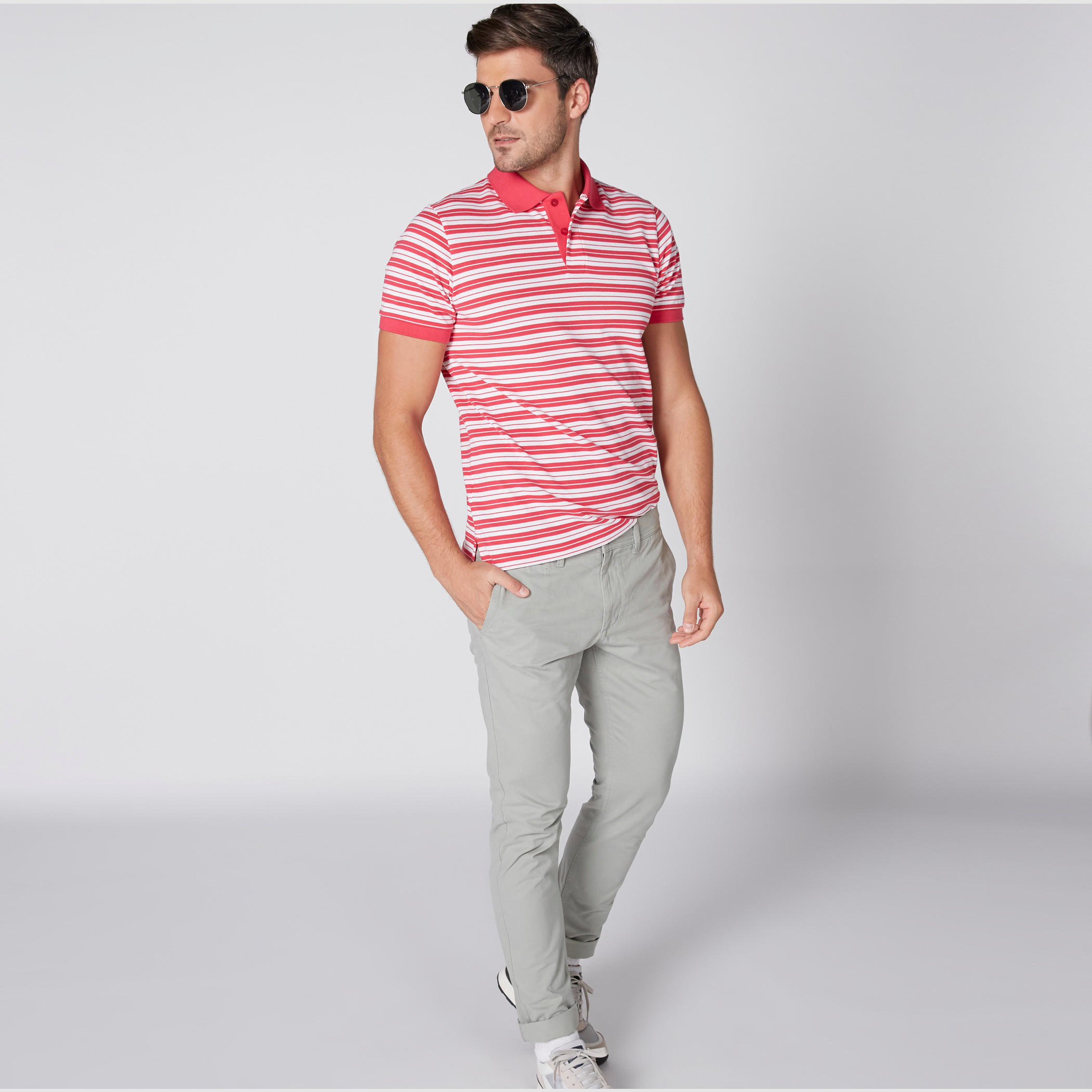 تيشيرت مقلّم بياقة بولو وأكمام قصيرة-men-clothing-tshirtsandpolos-tshirts-image-1