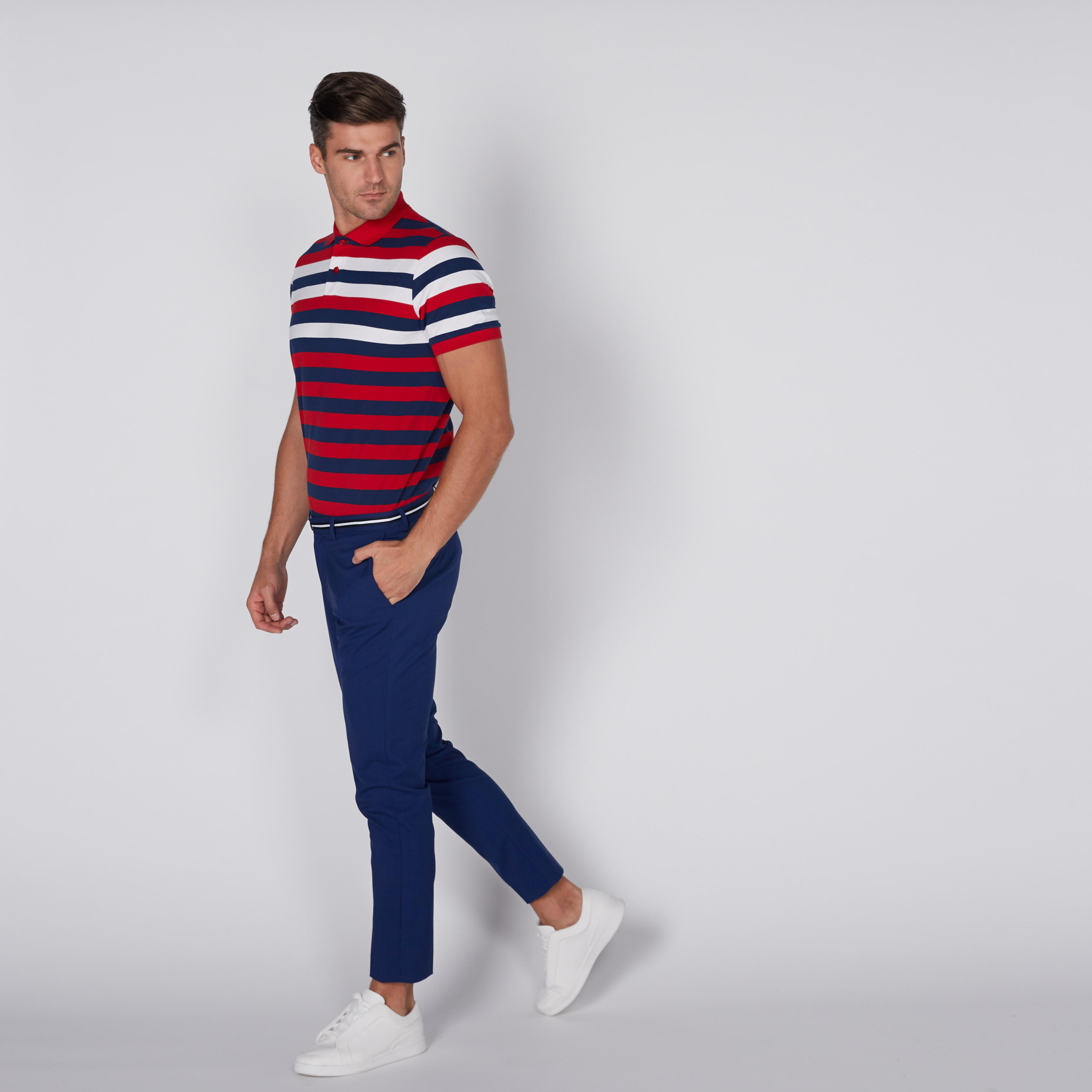 تيشيرت مقلّم بياقة بولو وأكمام قصيرة-men-clothing-tshirtsandpolos-tshirts-image-1