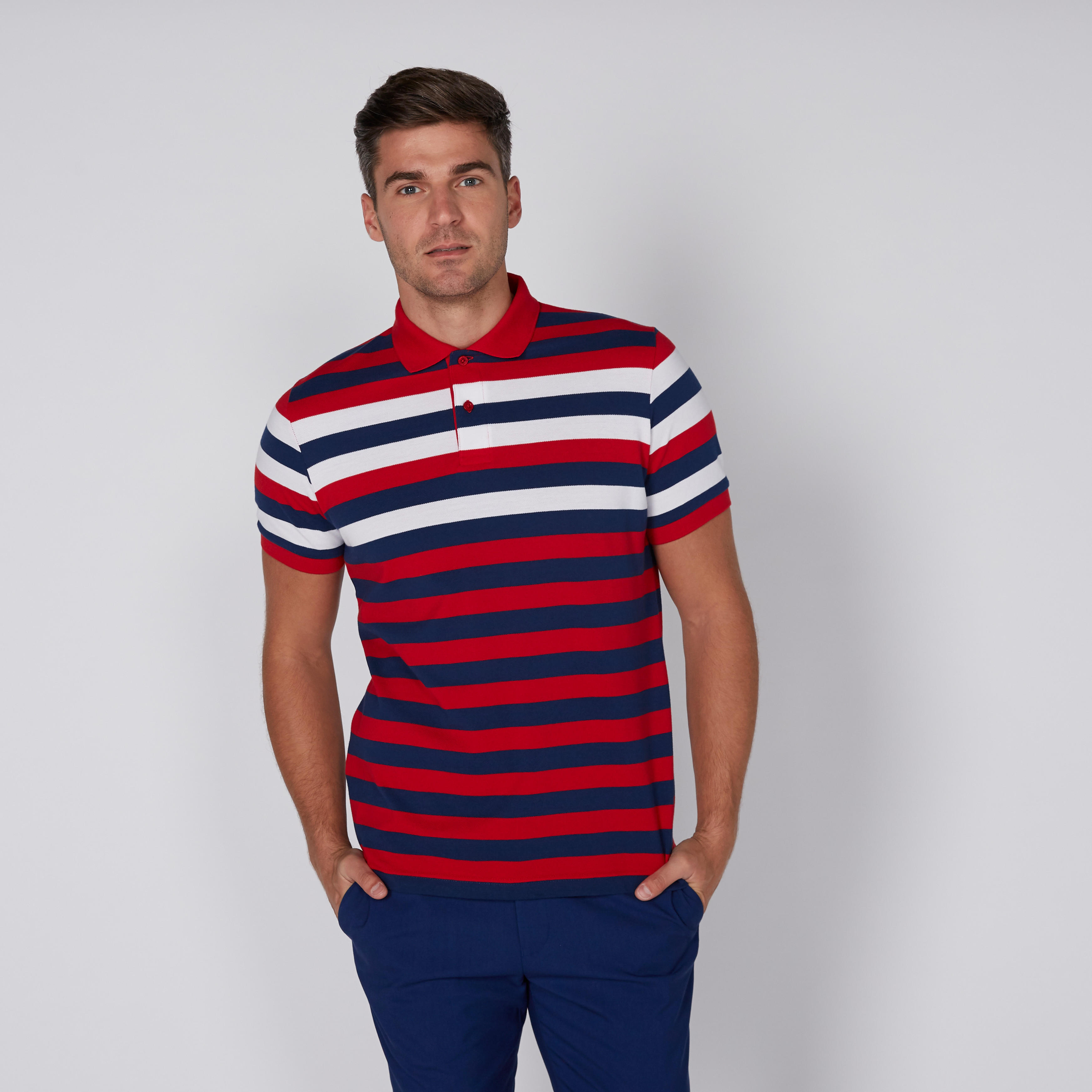 تيشيرت مقلّم بياقة بولو وأكمام قصيرة-men-clothing-tshirtsandpolos-tshirts-image-2