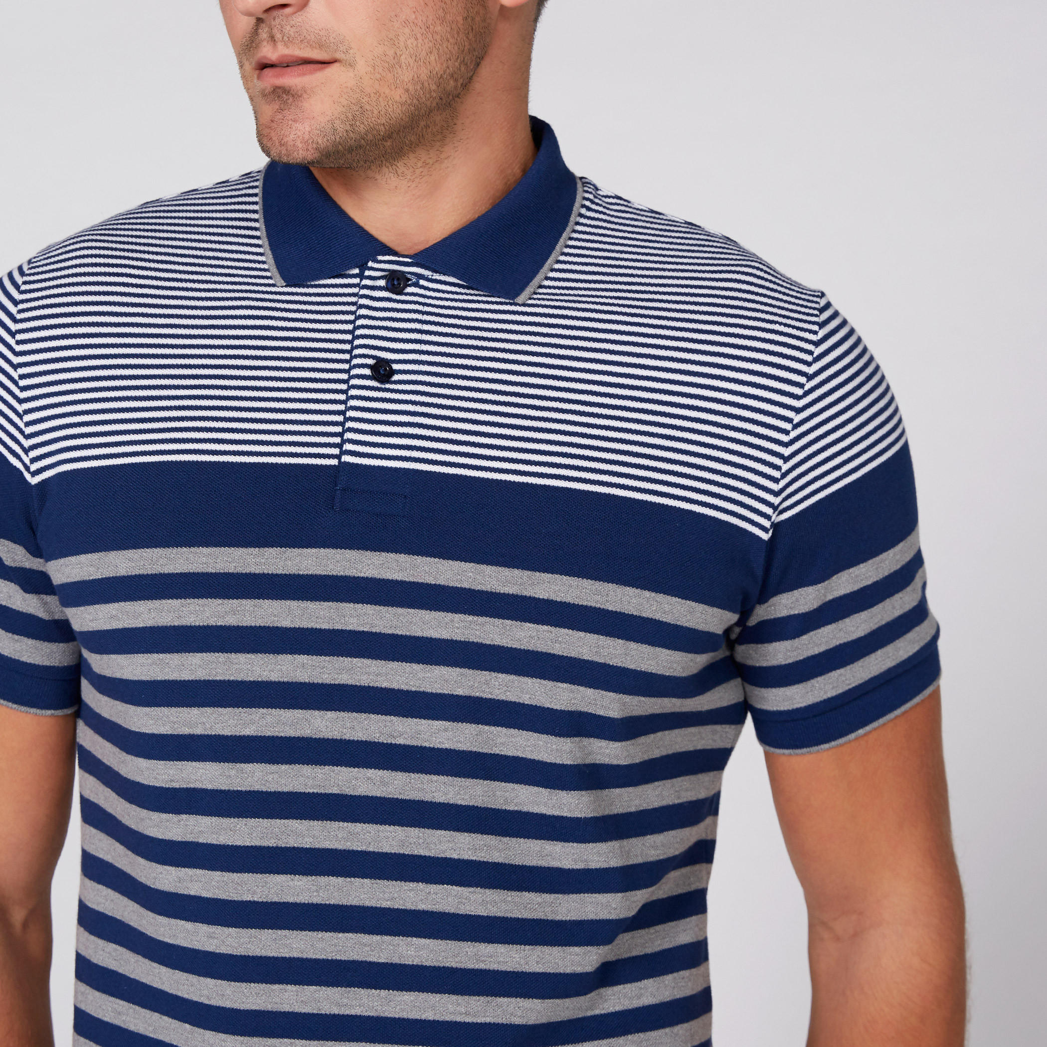 Striped T-Shirt with Polo Neck and Short Sleeves-men-clothing-tshirtsandpolos-tshirts-image-3
