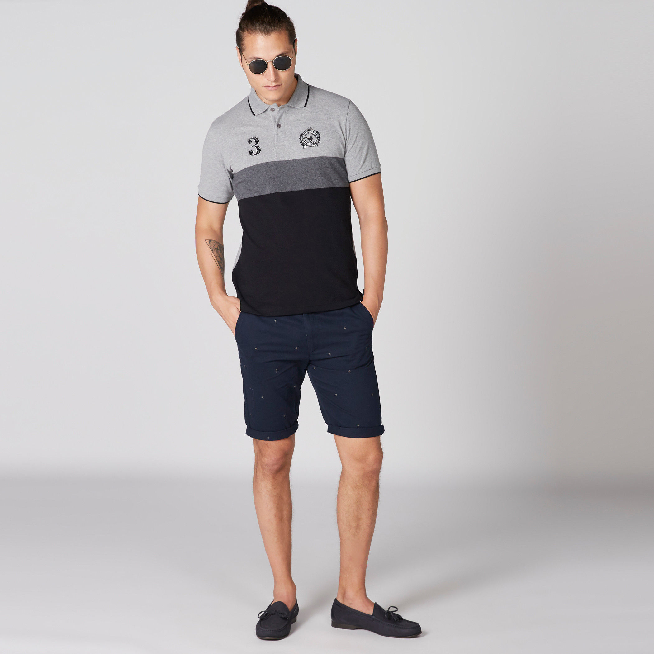 Embroidered T-Shirt with Polo Neck and Short Sleeves-men-clothing-tshirtsandpolos-polos-image-1
