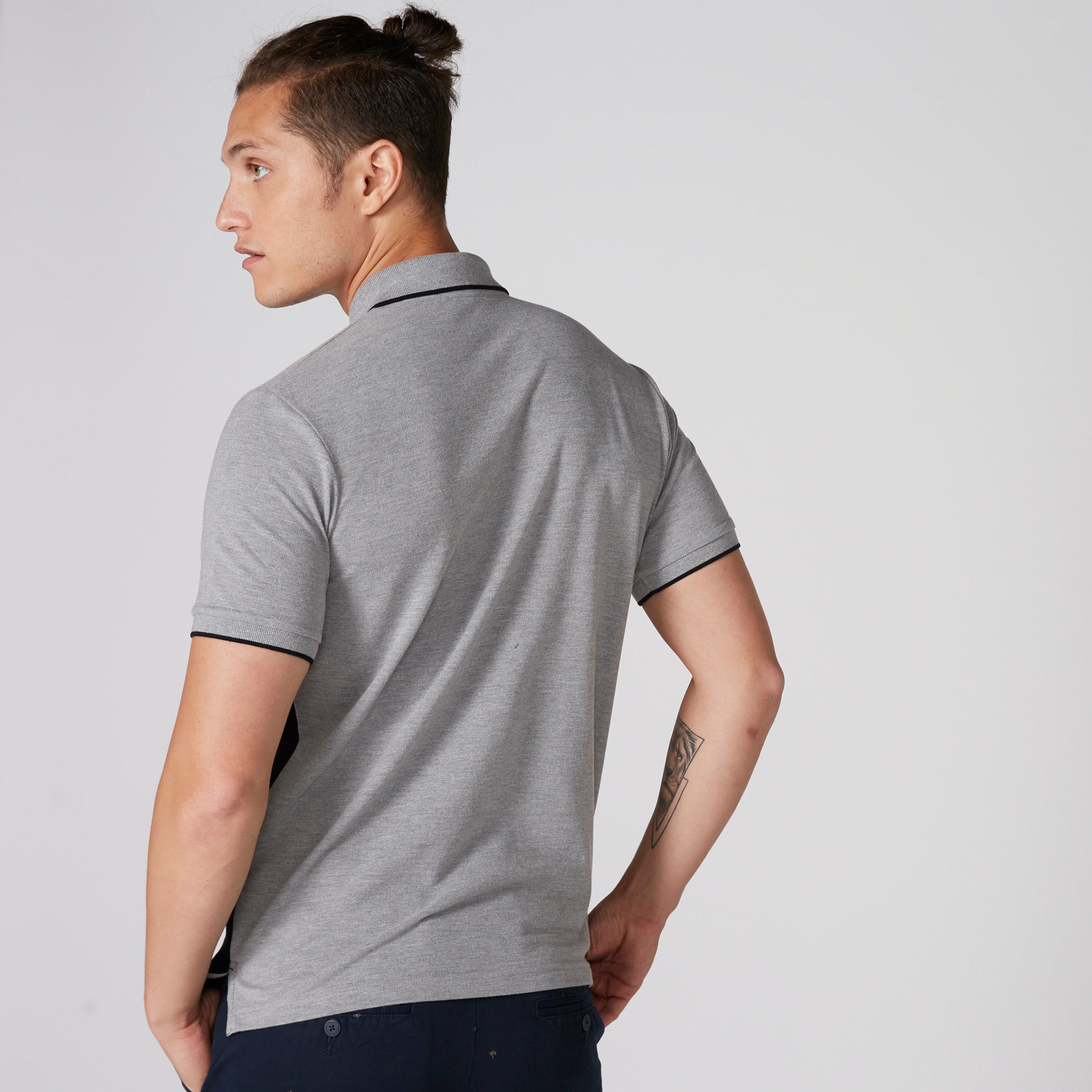 Embroidered T-Shirt with Polo Neck and Short Sleeves-men-clothing-tshirtsandpolos-polos-image-2