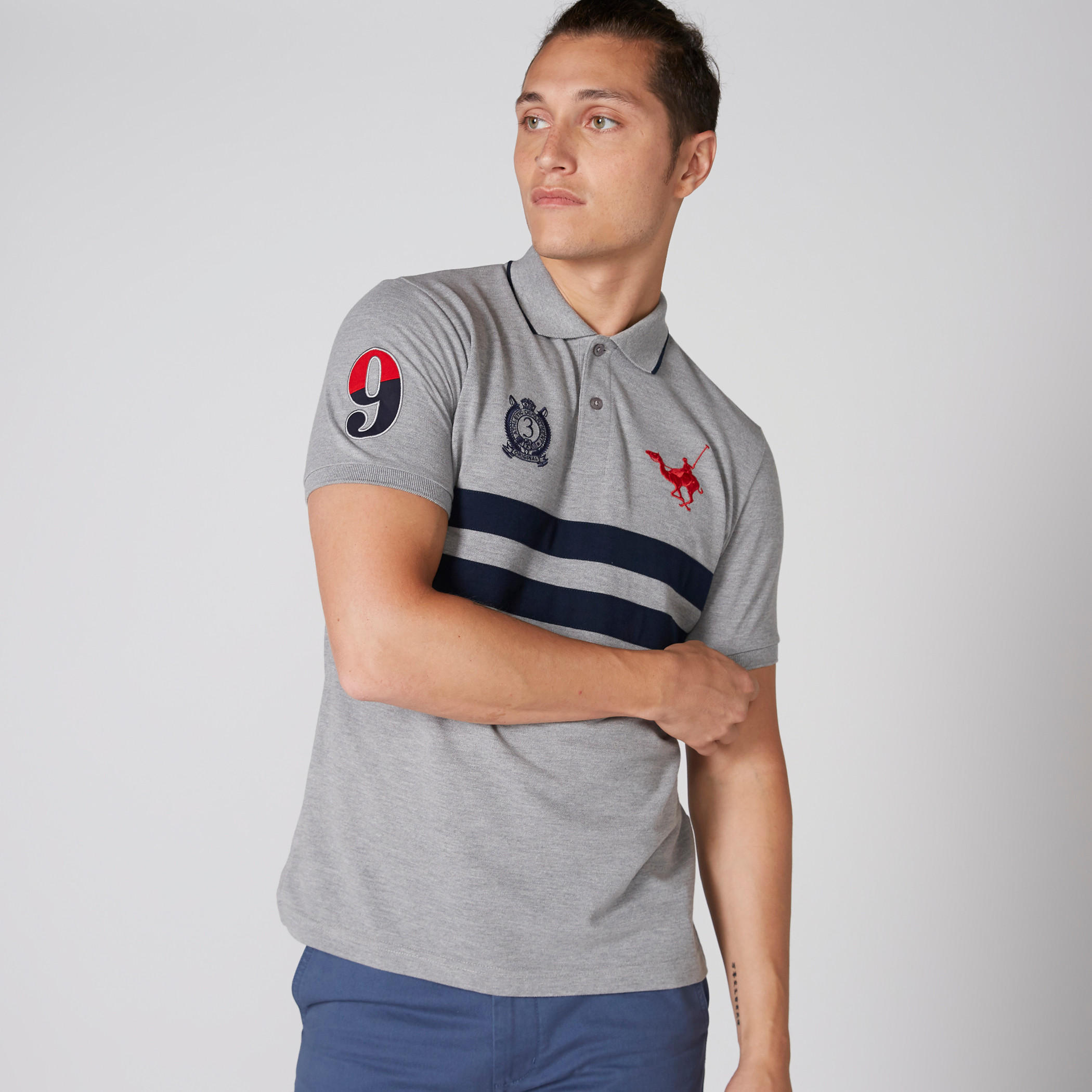 تيشيرت مطرّز بياقة بولو وأكمام قصيرة-men-clothing-tshirtsandpolos-polos-image-1