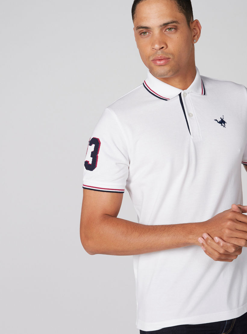 تيشيرت مطرّز بياقة بولو وأكمام قصيرة-men-clothing-tshirtsandpolos-polos-image-1