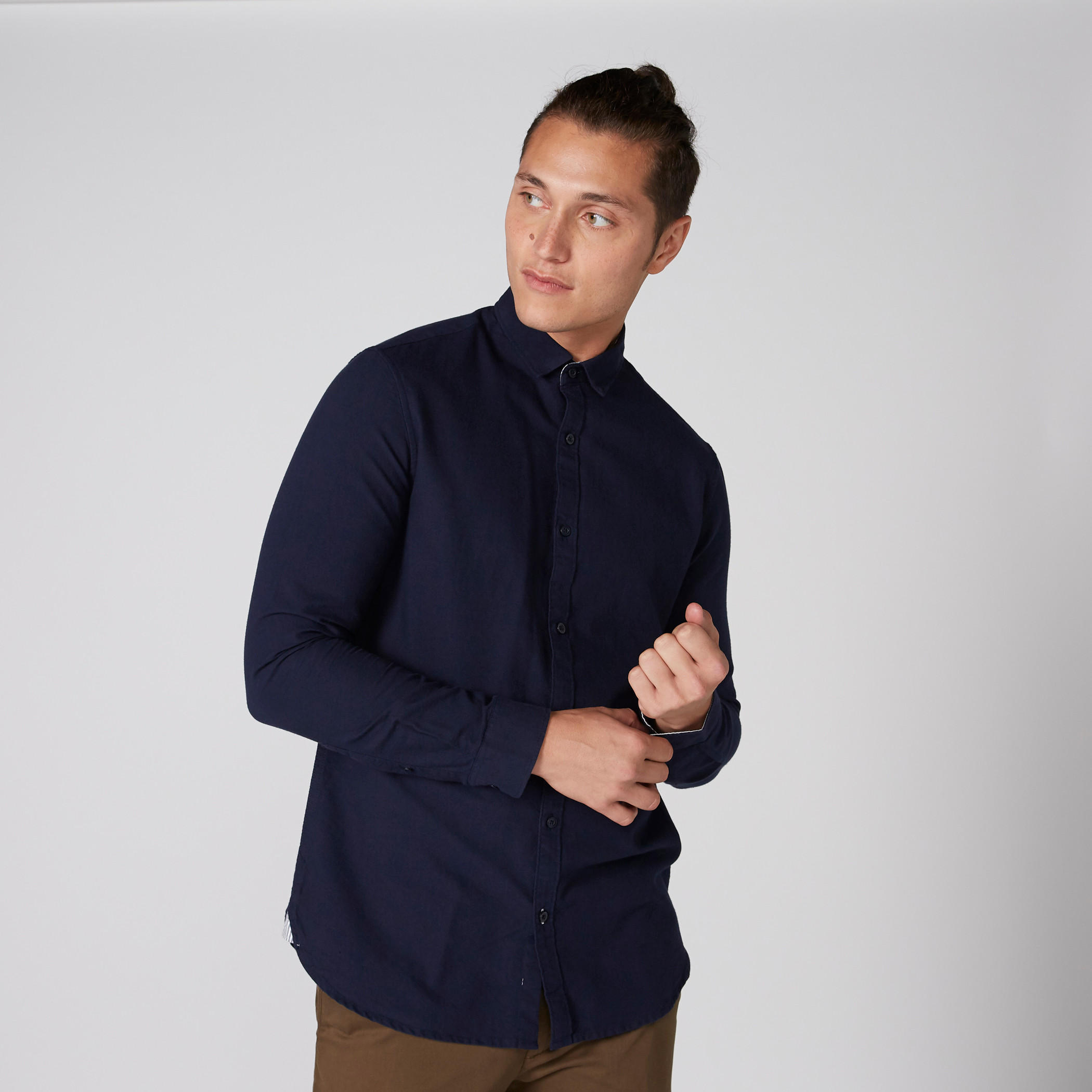 قميص بأكمام طويلة ووصلة أزرار كاملة-men-clothing-shirts-image-3