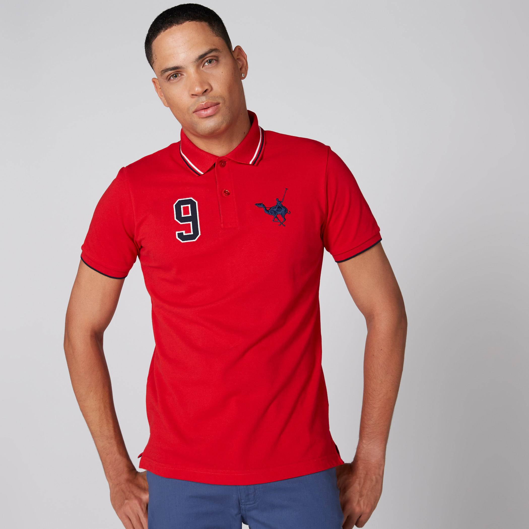 تيشيرت مطرّز بياقة بولو وأكمام قصيرة-men-clothing-tshirtsandpolos-polos-image-1